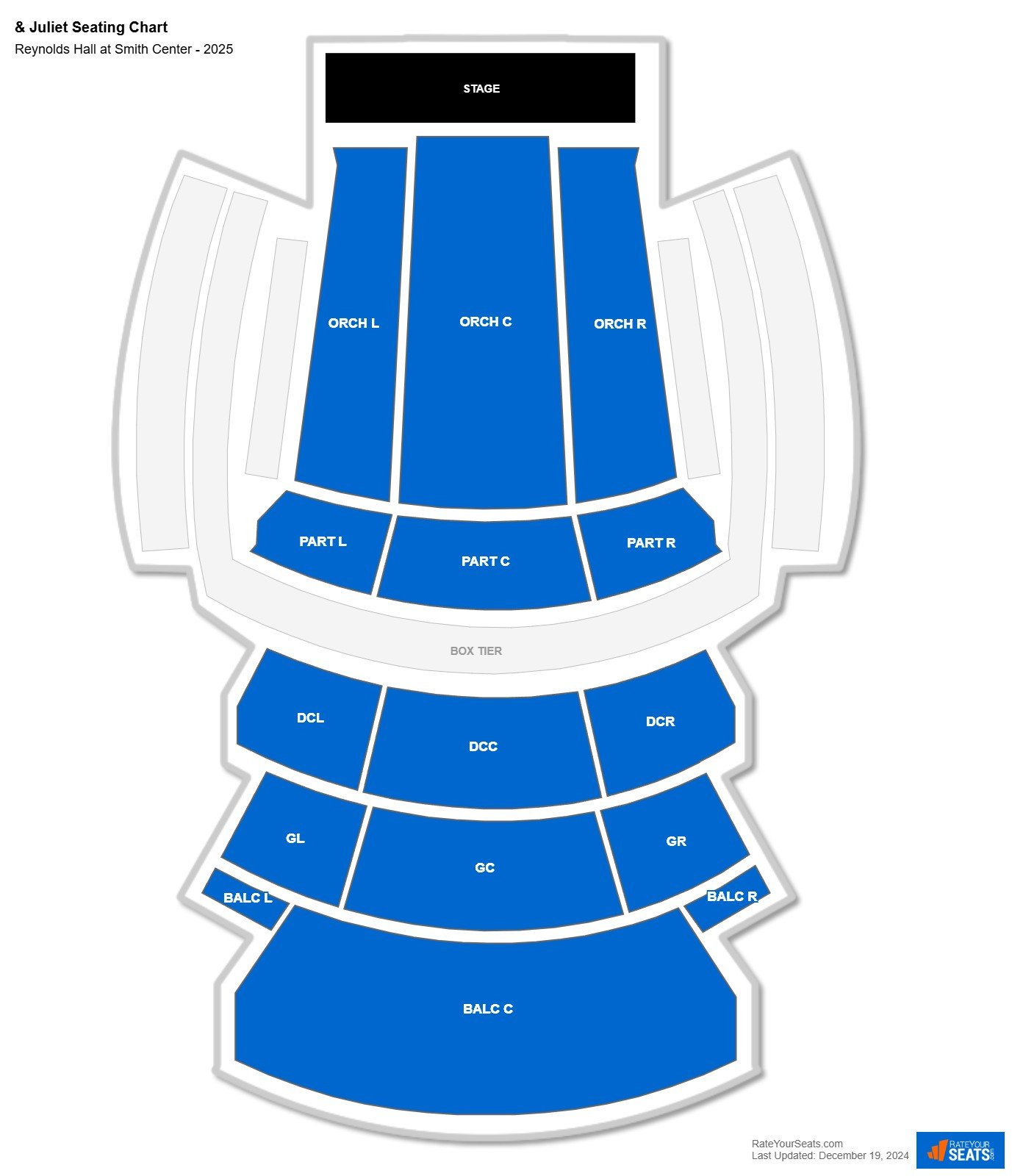 & Juliet seating chart Reynolds Hall at Smith Center
