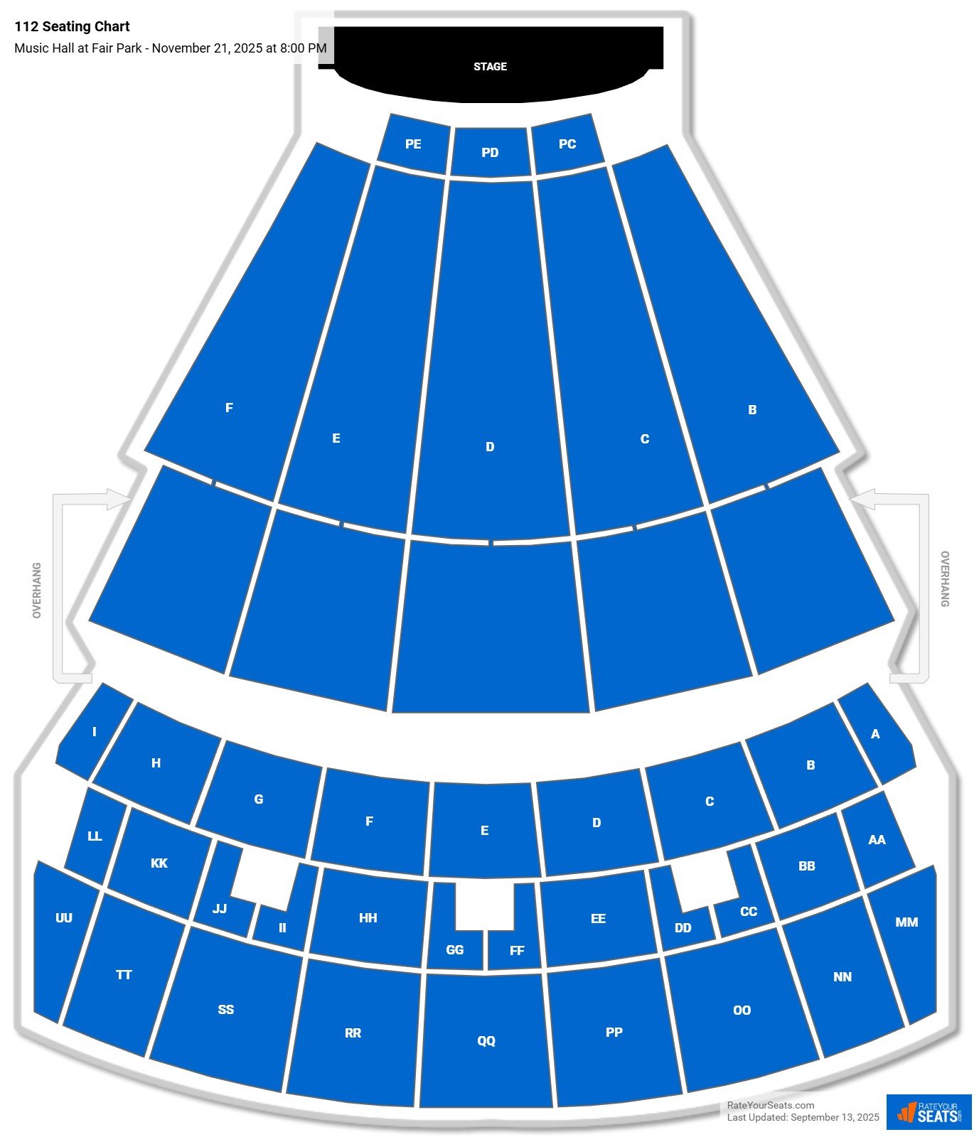 112 seating chart Music Hall at Fair Park