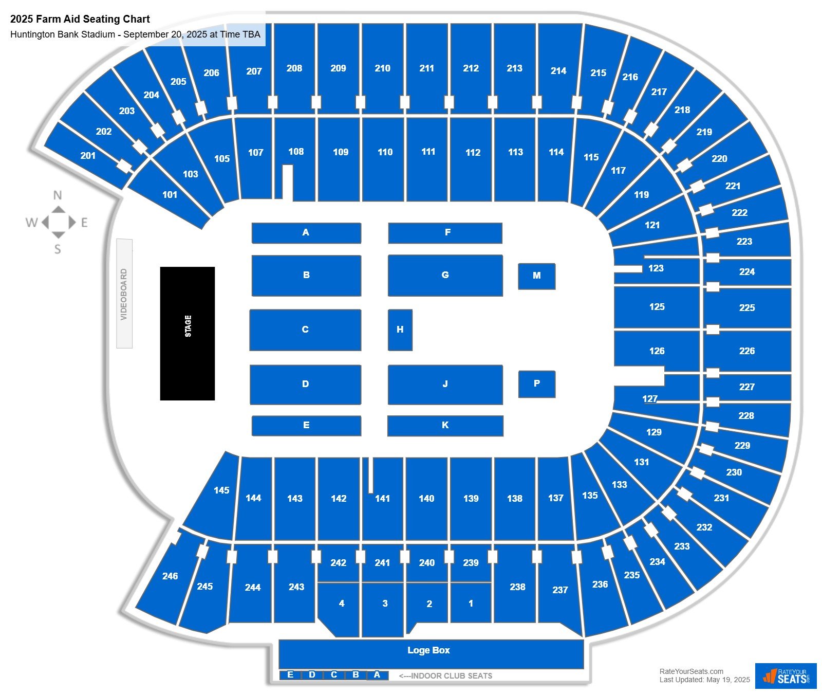2025 Farm Aid seating chart Huntington Bank Stadium