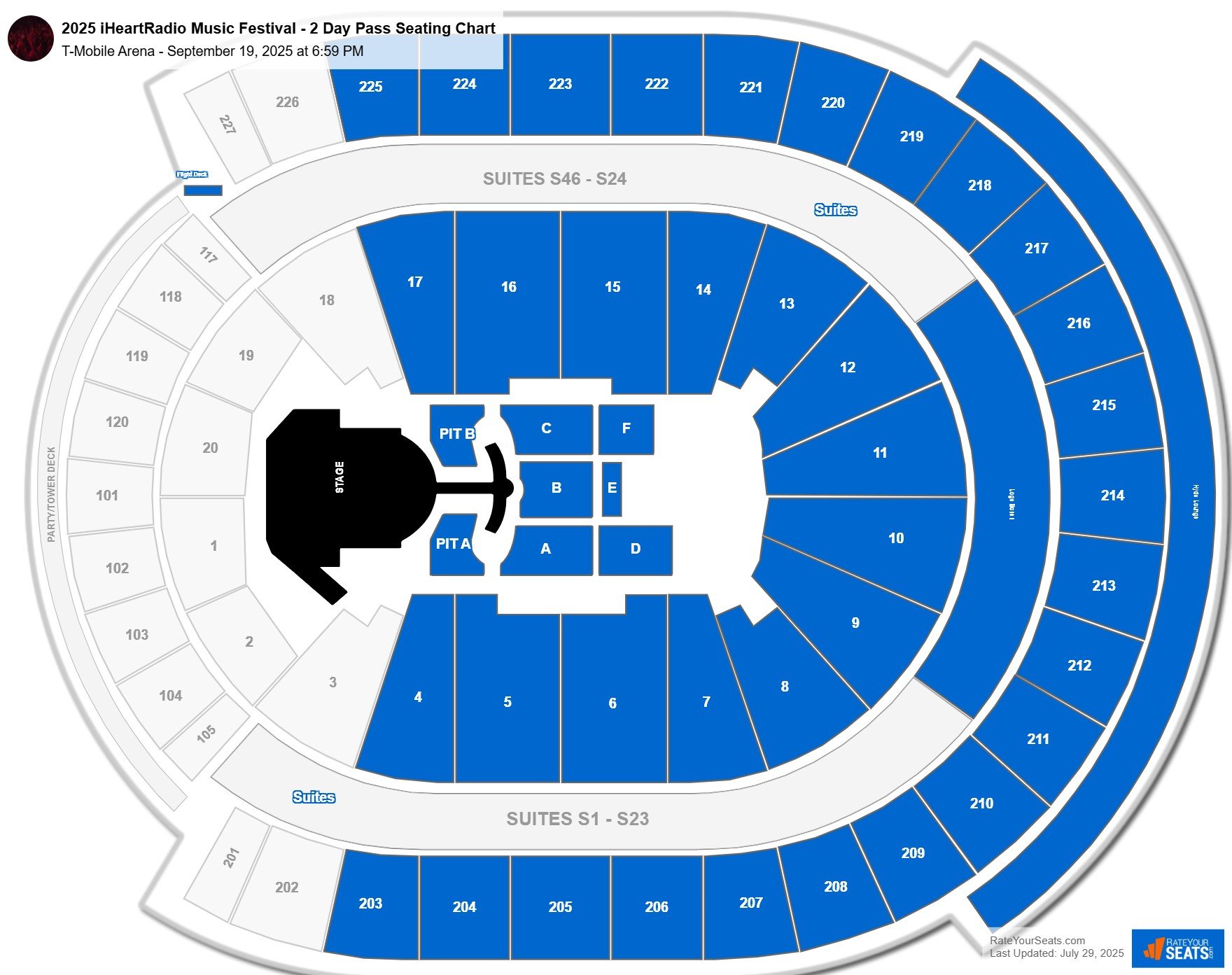 2025 iHeartRadio Music Festival - 2 Day Pass seating chart T-Mobile Arena
