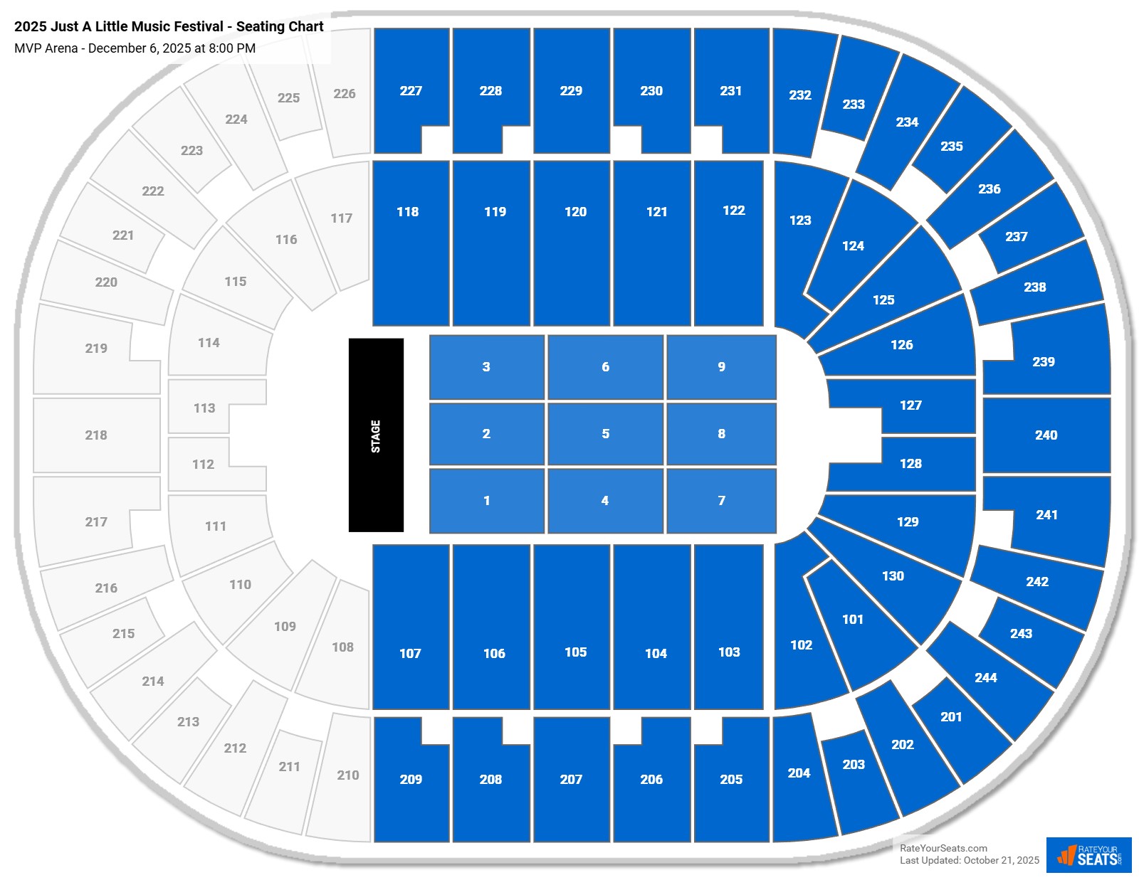 2025 Just A Little Music Festival - seating chart MVP Arena