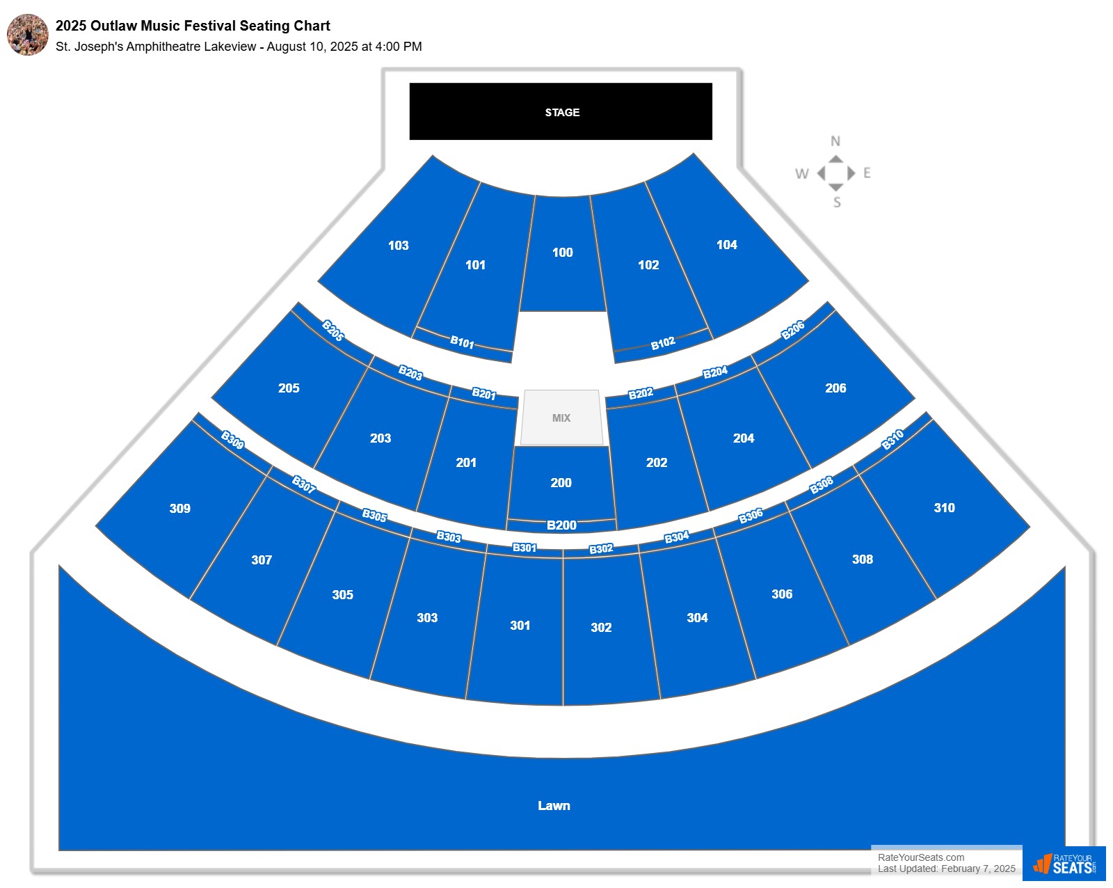 2025 Outlaw Music Festival seating chart St. Joseph