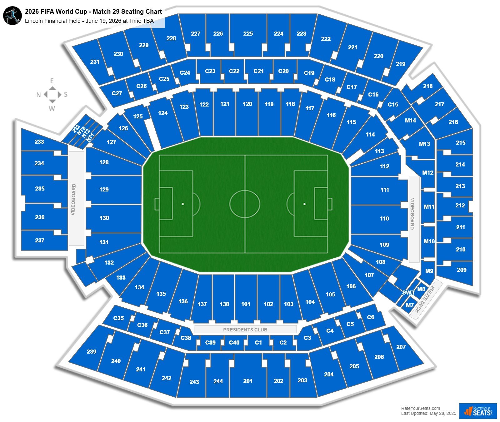 2026 FIFA World Cup - Match 29 seating chart Lincoln Financial Field