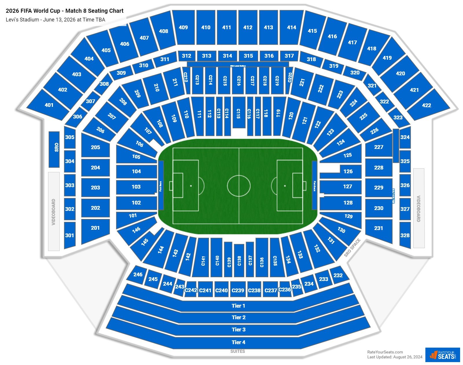 2026 FIFA World Cup - Match 8 seating chart Levi