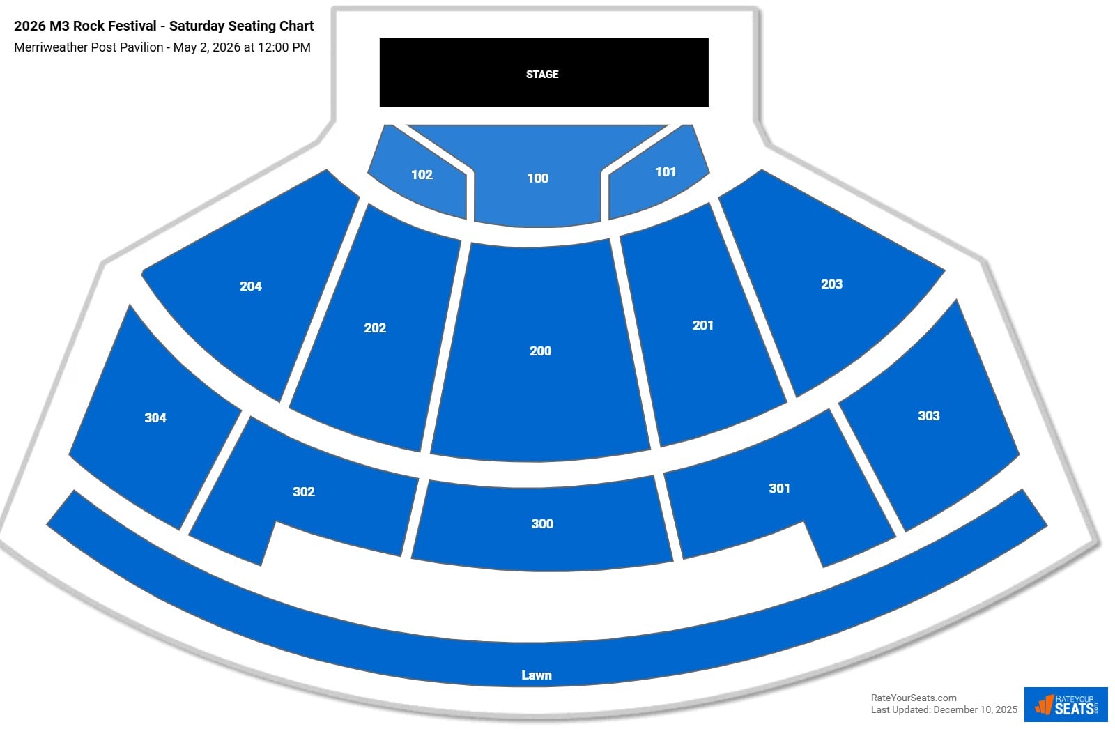 2026 M3 Rock Festival - Saturday seating chart Merriweather Post Pavilion