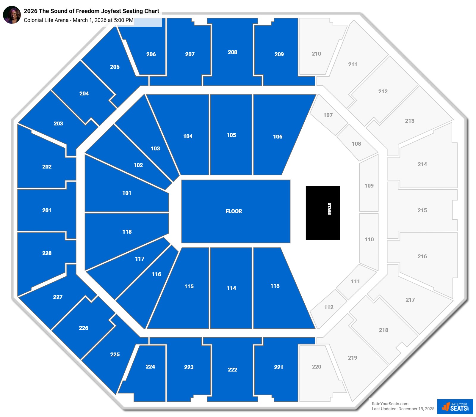 2026 The Sound of Freedom Joyfest seating chart Colonial Life Arena