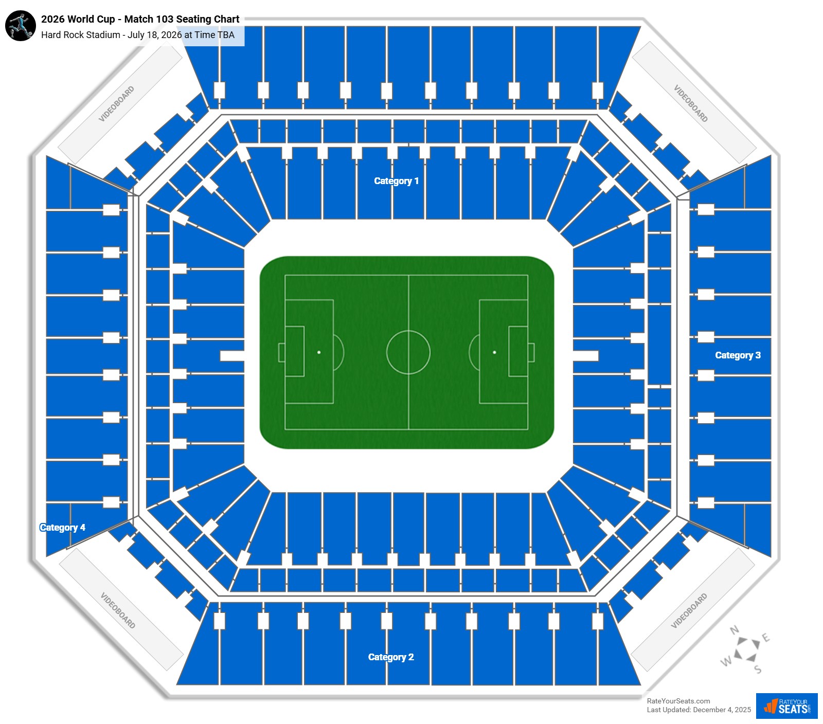2026 World Cup - Match 103 seating chart Hard Rock Stadium