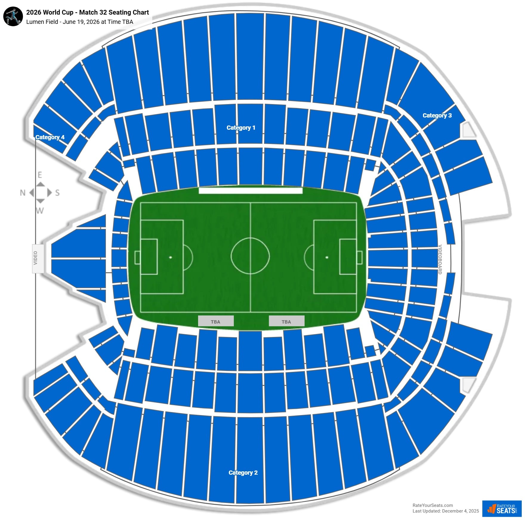 USA vs Australia - World Cup - Match 32 seating chart Lumen Field