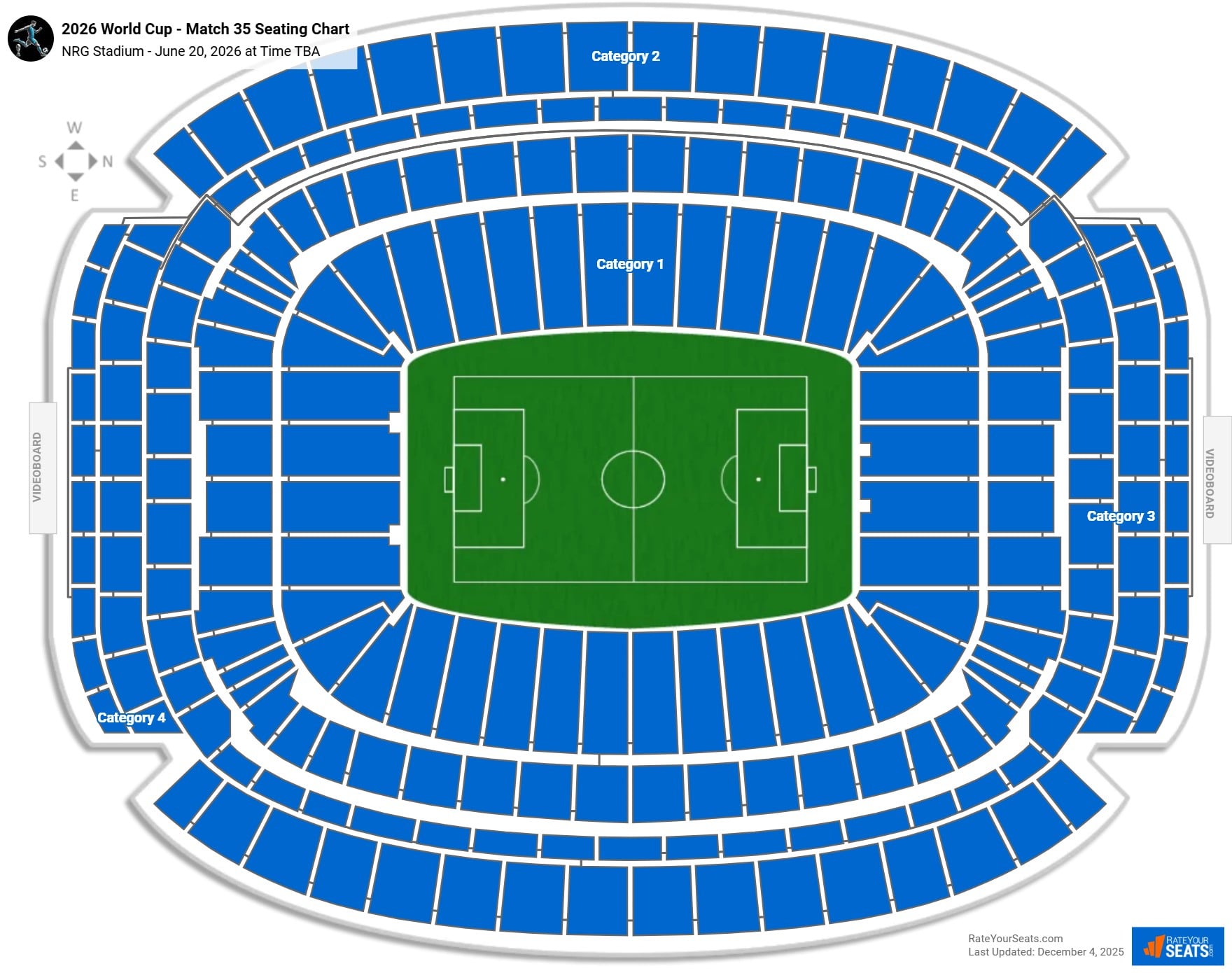 Netherlands vs Playoff B Winner - World Cup - Match 35 seating chart NRG Stadium