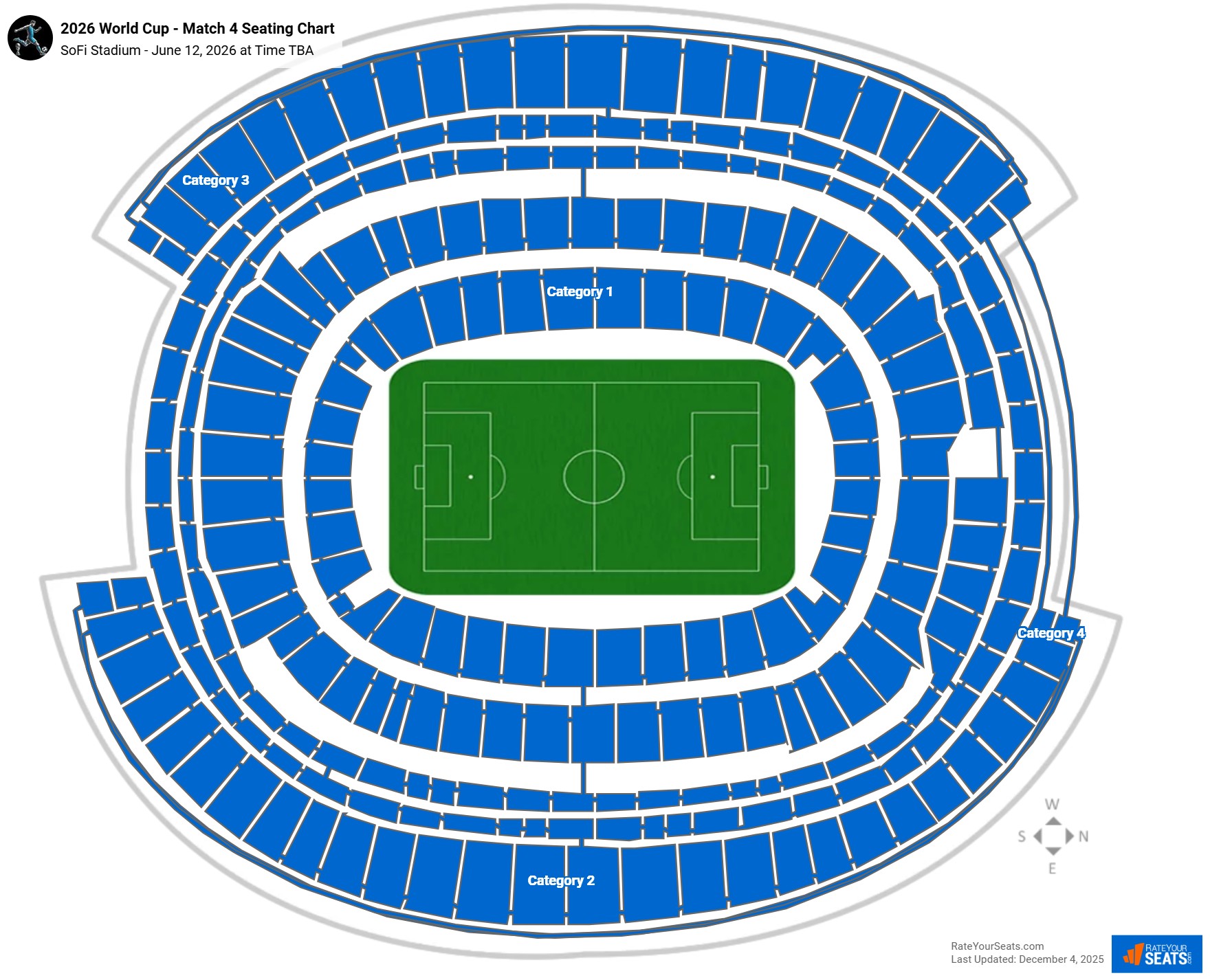 USA vs Paraguay - World Cup - Match 4 seating chart SoFi Stadium