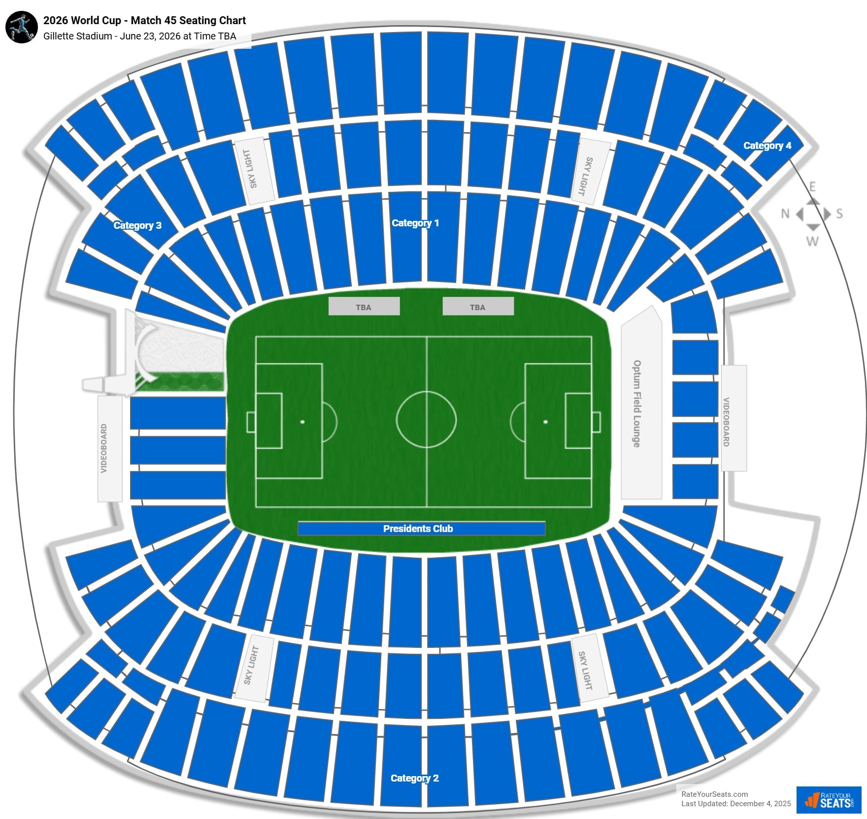 England vs Ghana - World Cup - Match 45 seating chart Gillette Stadium