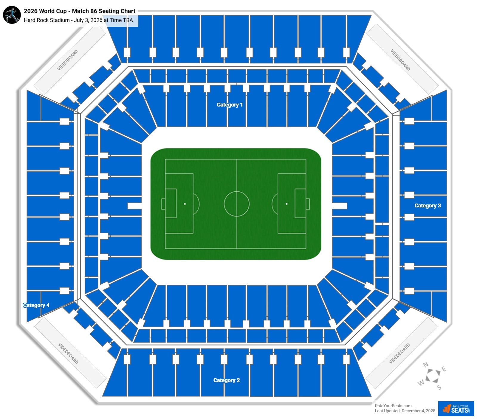 2026 World Cup - Match 86 seating chart Hard Rock Stadium