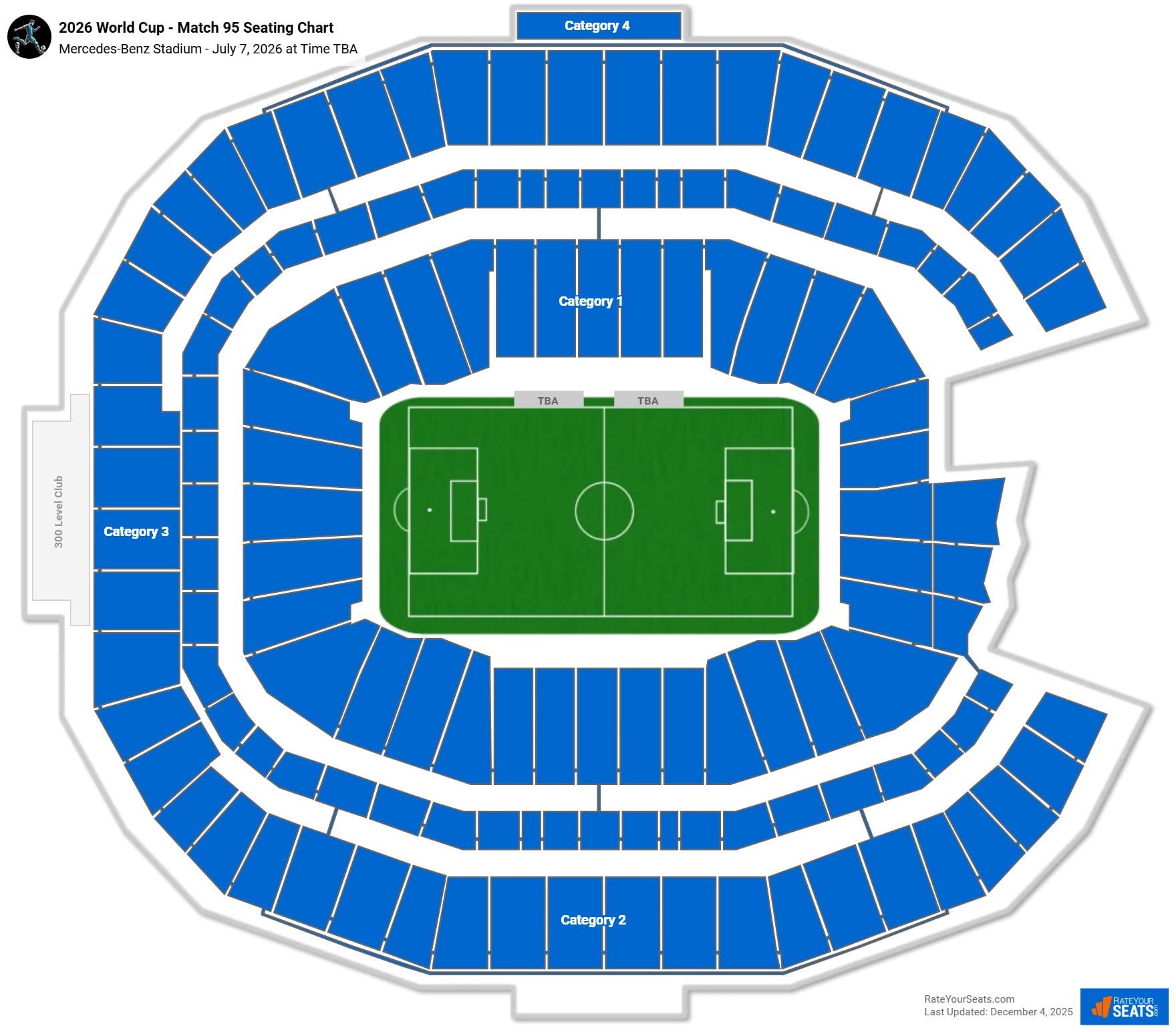 2026 World Cup - Match 95 seating chart Mercedes-Benz Stadium