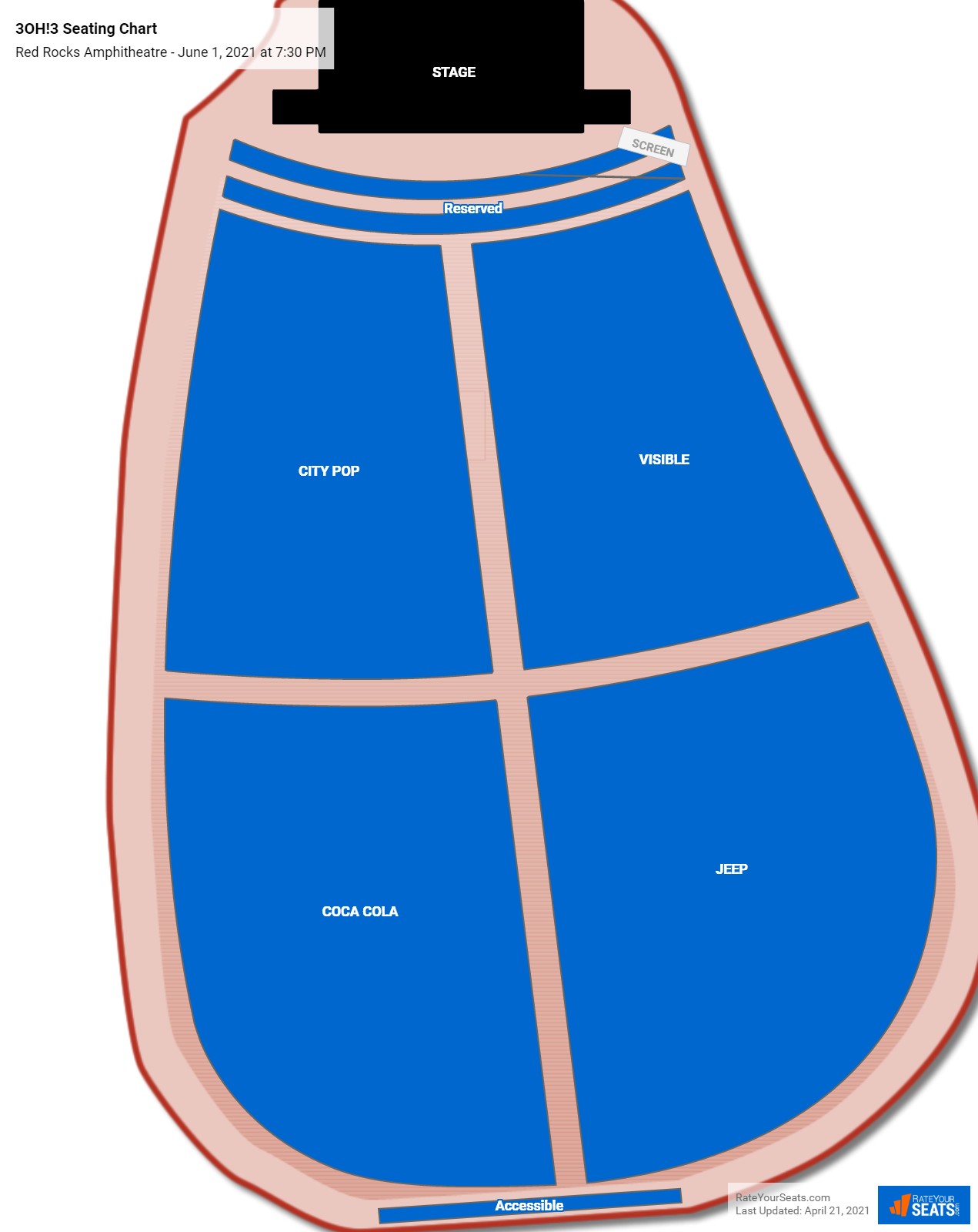 3OH!3 seating chart Red Rocks Amphitheatre