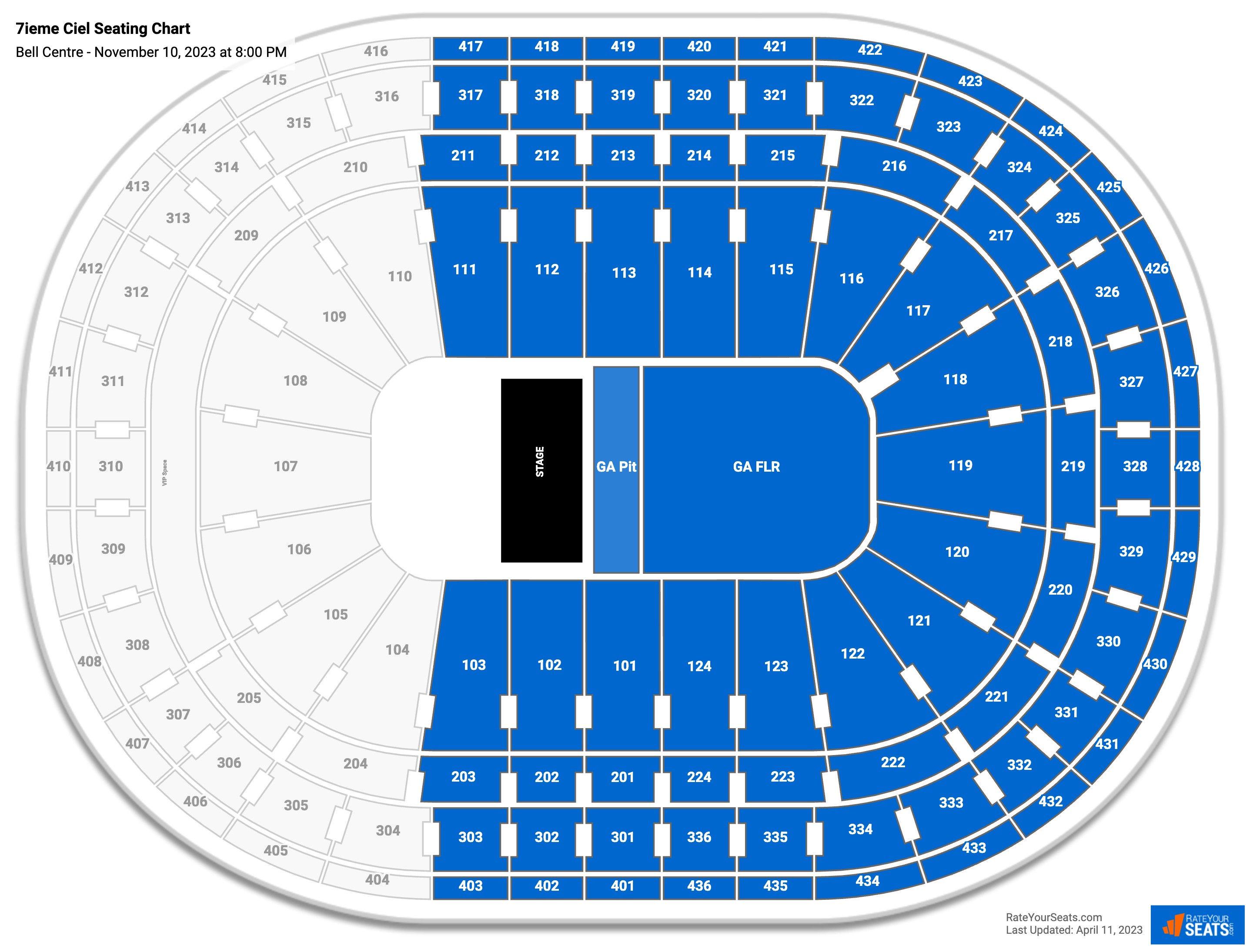 Bell Centre Concert Seating Chart RateYourSeats