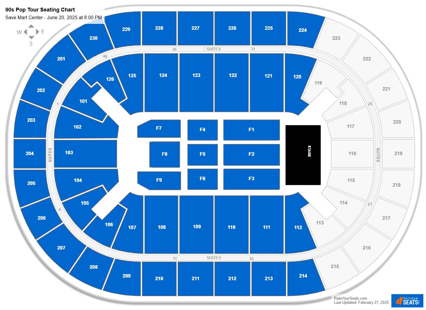 90s Pop Tour seating chart Save Mart Center