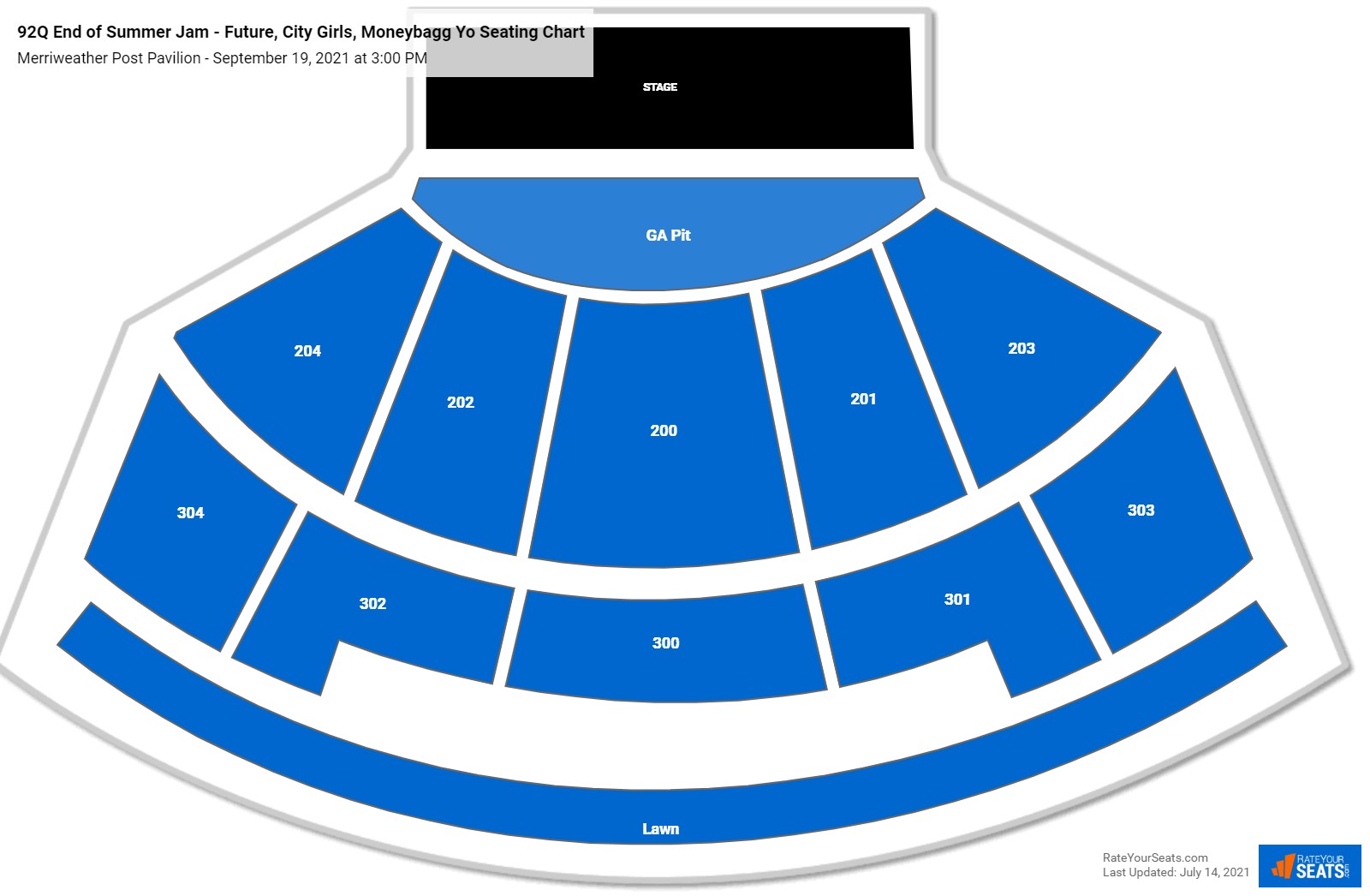 92Q End of Summer Jam - Future, City Girls, Moneybagg Yo seating chart Merriweather Post Pavilion