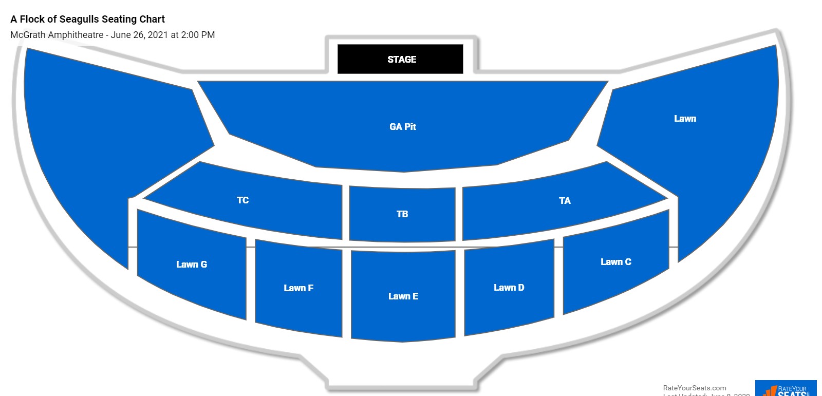 A Flock of Seagulls seating chart McGrath Amphitheatre