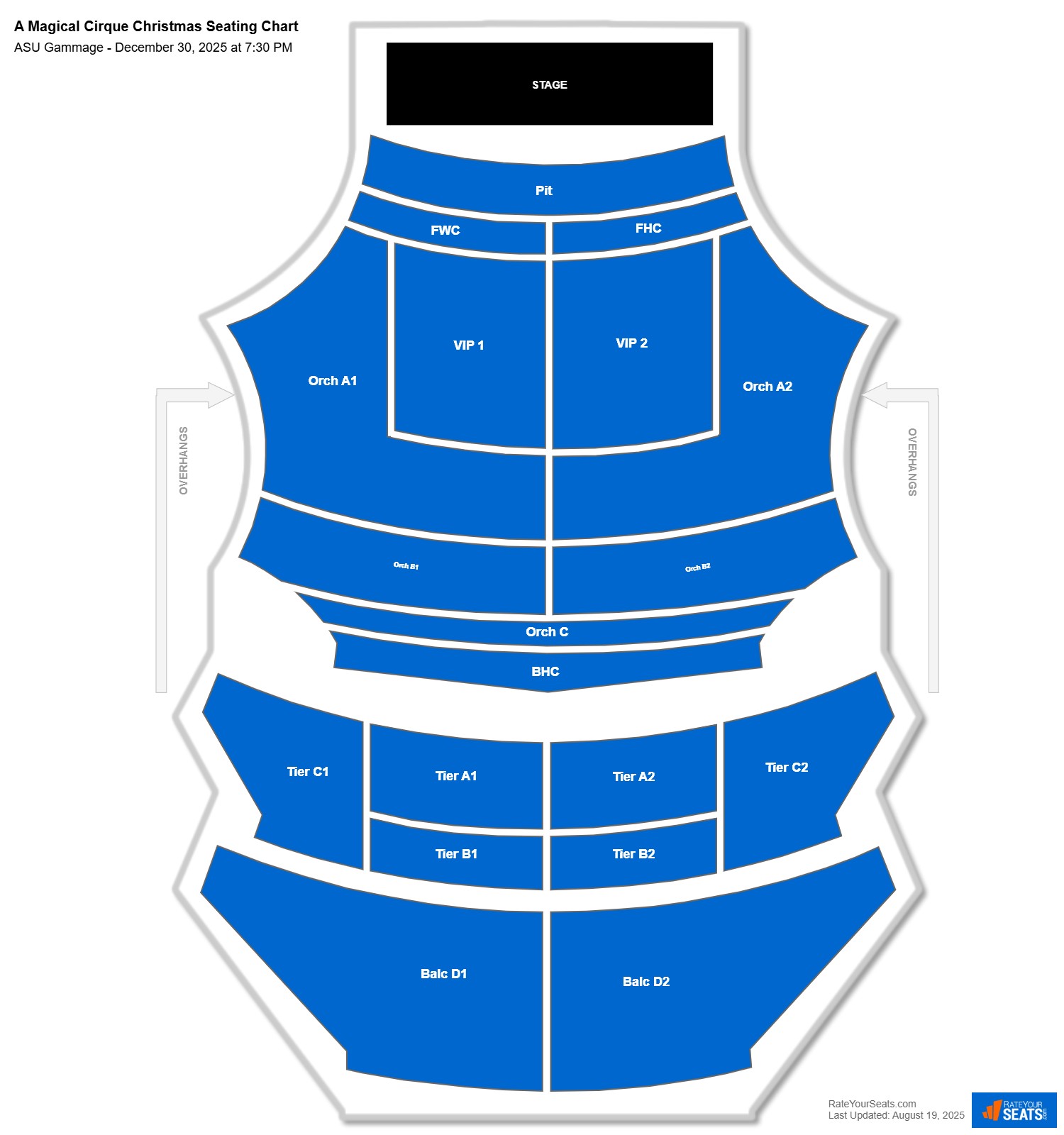 A Magical Cirque Christmas seating chart ASU Gammage