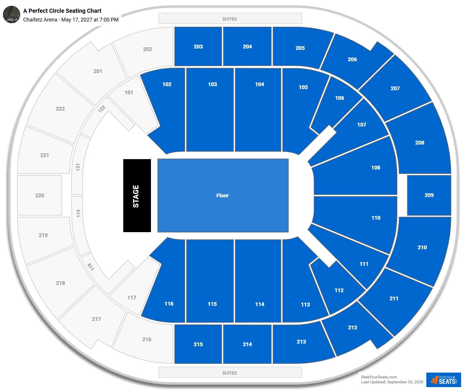 A Perfect Circle Seating Chart at Chaifetz Arena