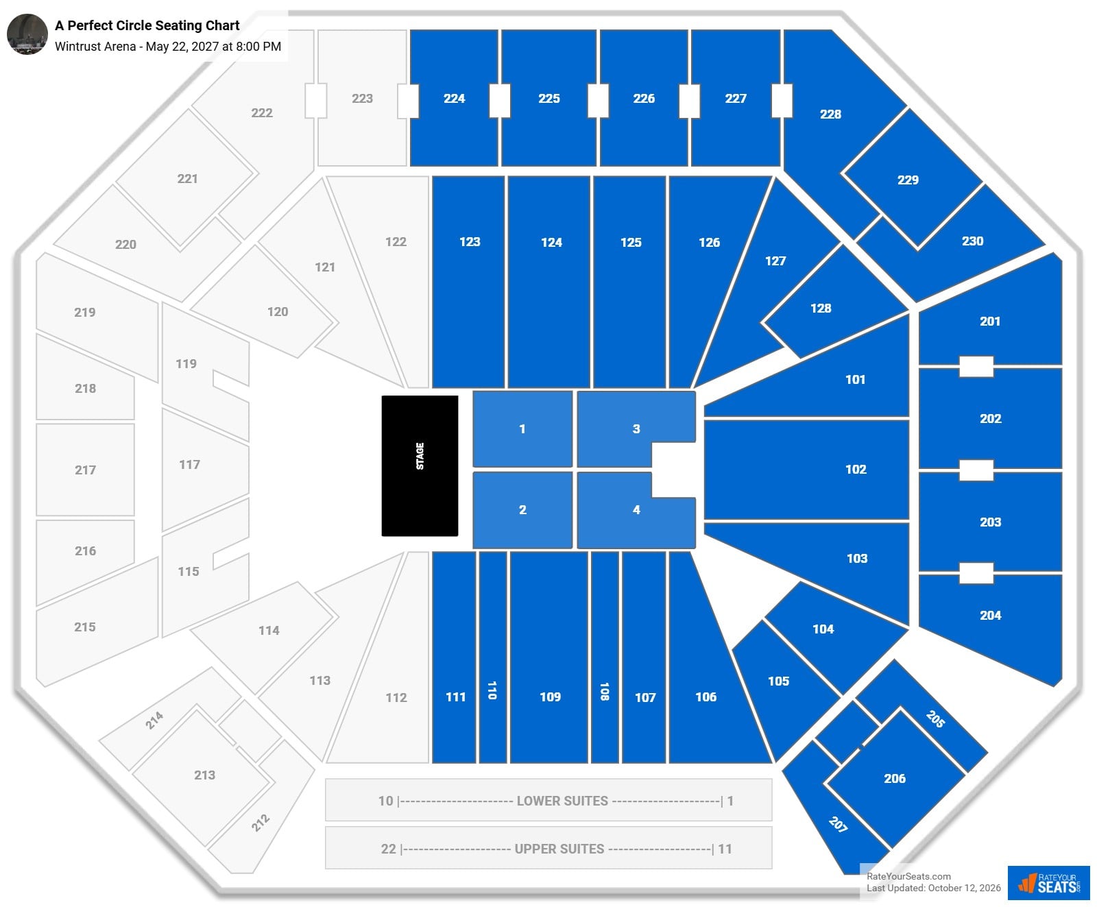 A Perfect Circle Seating Chart at Wintrust Arena