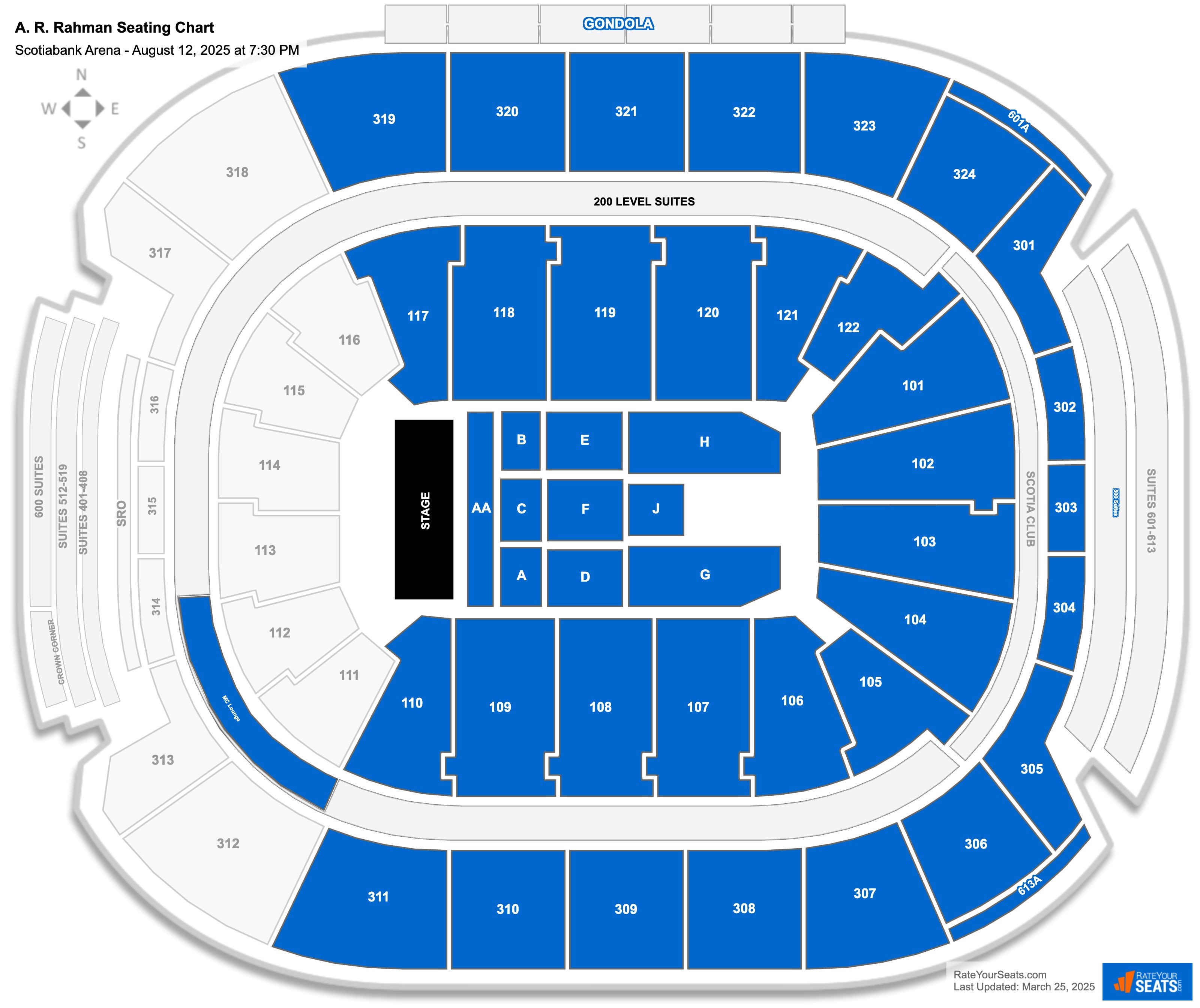 A. R. Rahman seating chart Scotiabank Arena