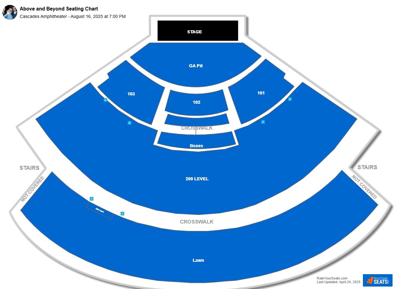 Above and Beyond seating chart Cascades Amphitheater