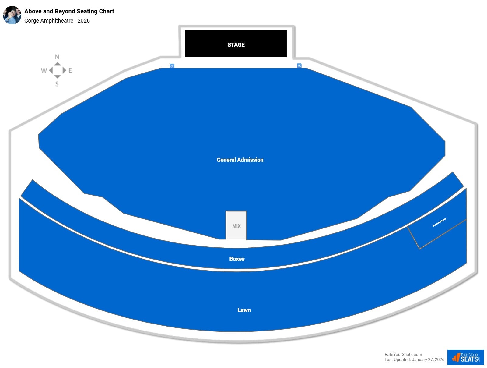 Above and Beyond seating chart Gorge Amphitheatre