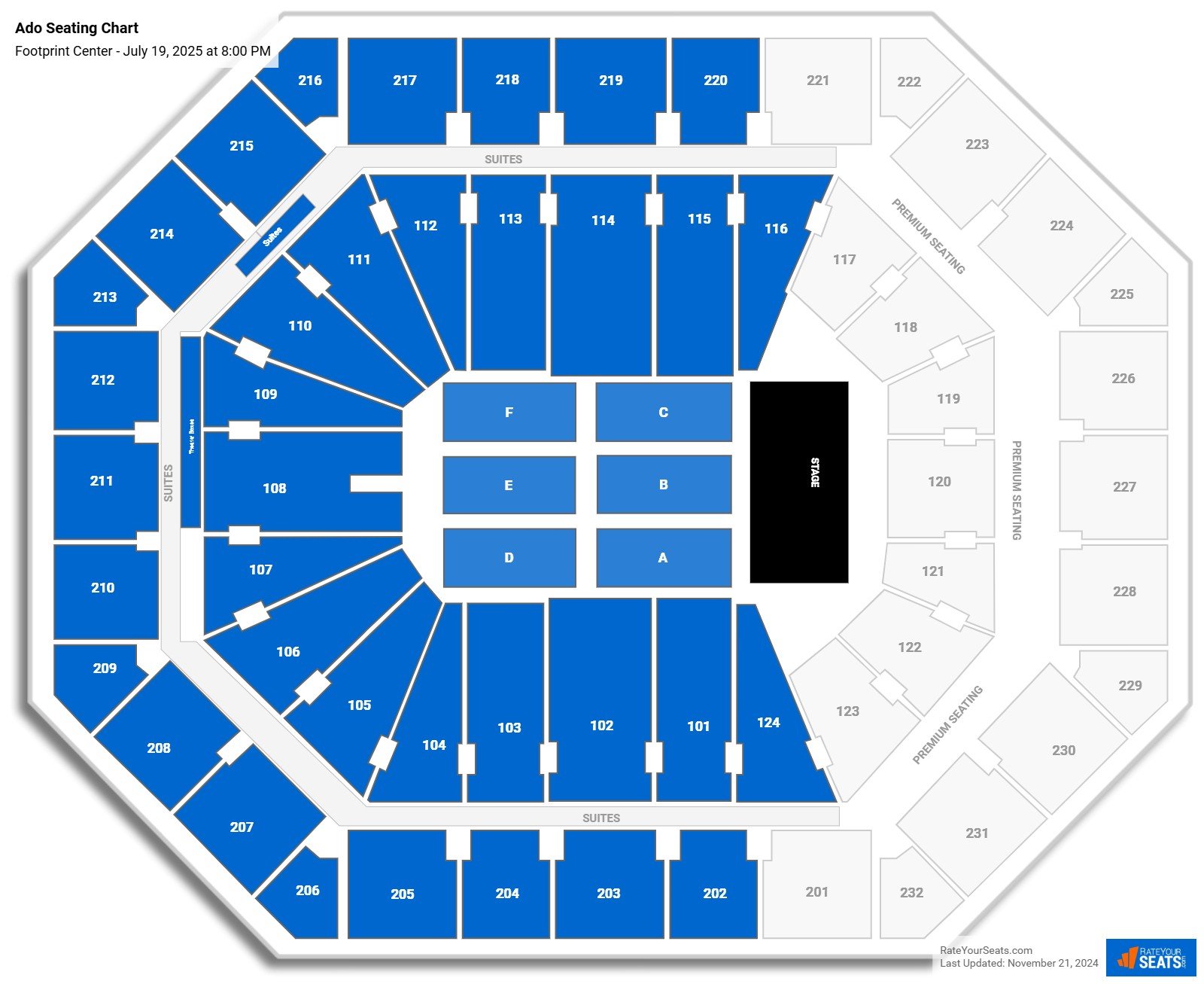 Ado seating chart PHX Arena