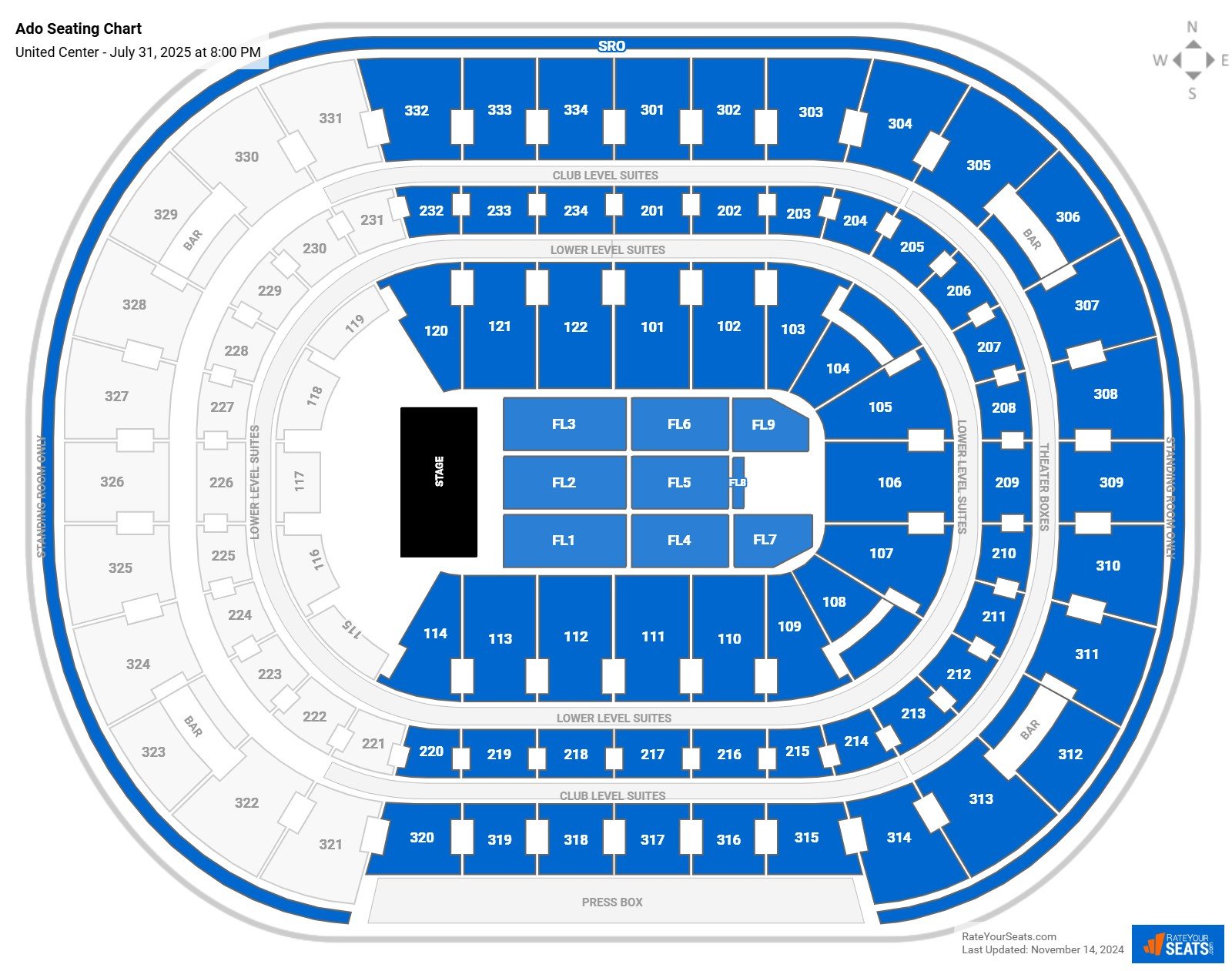 Ado seating chart United Center