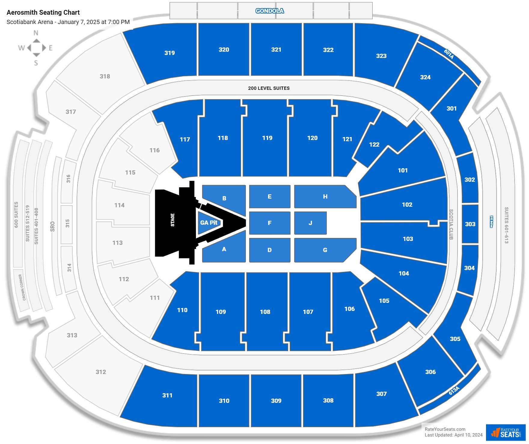 Aerosmith seating chart Scotiabank Arena