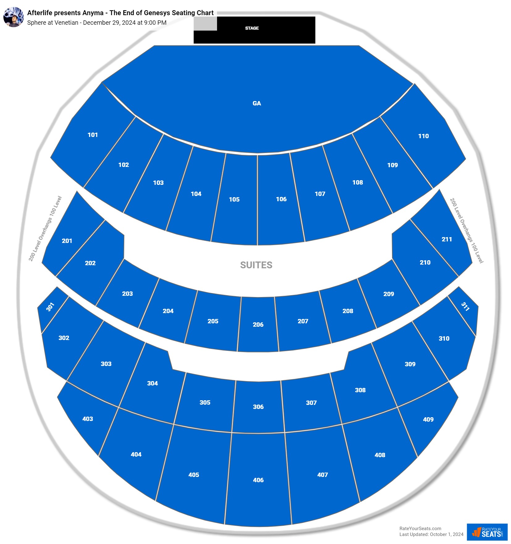 Sphere at venetian seating chart rateyourseats