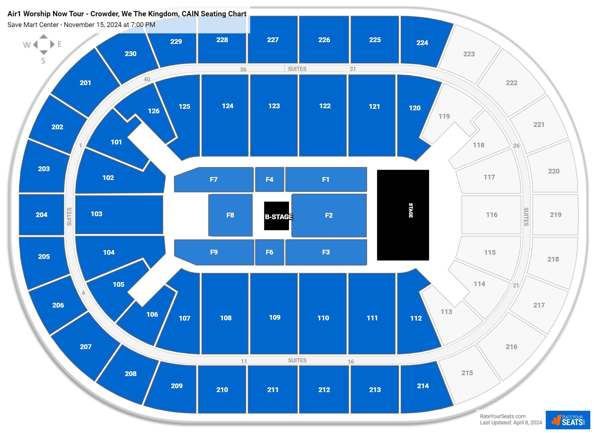 Air1 Worship Now Tour - Crowder, We The Kingdom, CAIN seating chart Save Mart Center