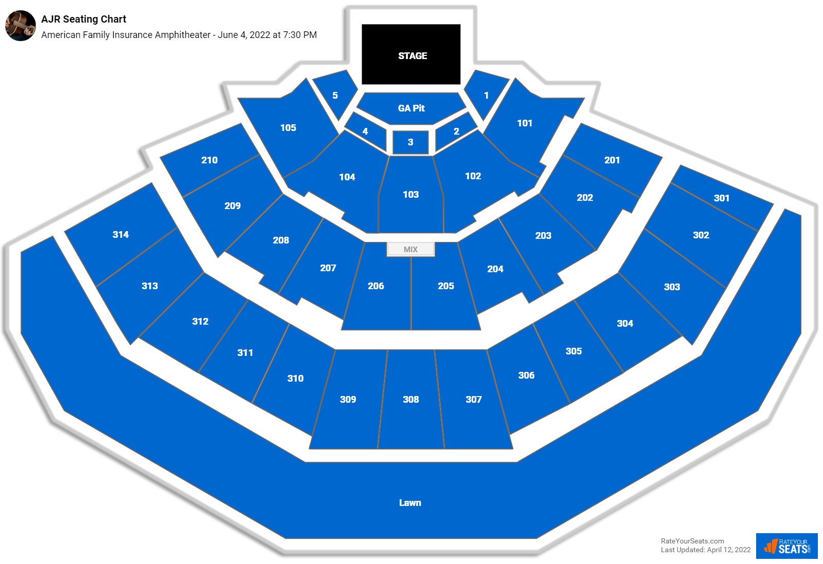American Family Insurance Amphitheater Seating Chart