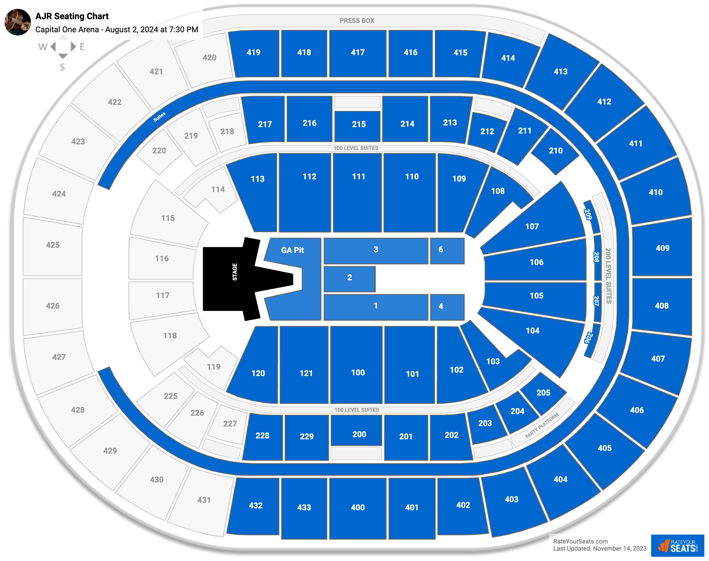 AJR seating chart Capital One Arena