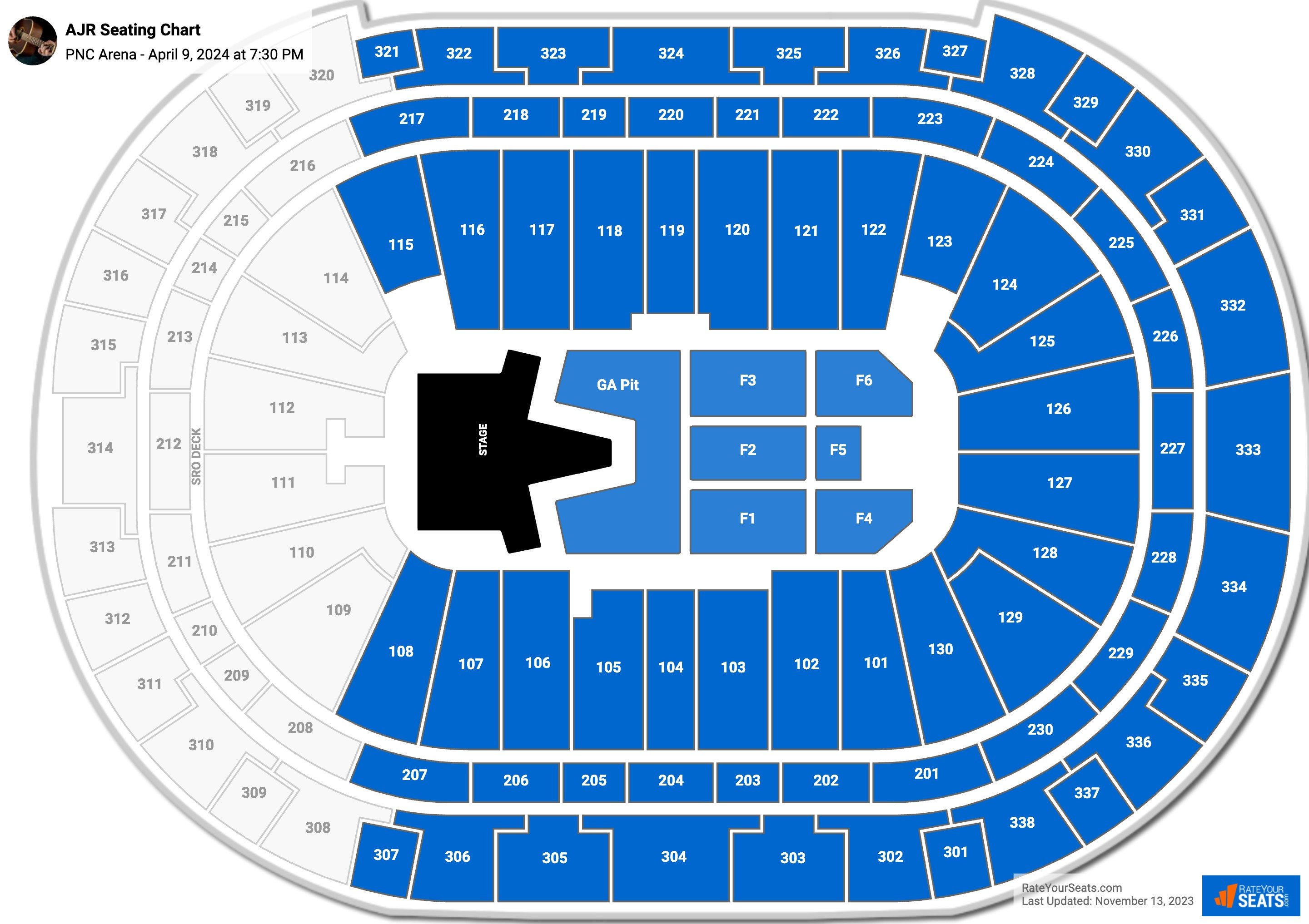AJR seating chart PNC Arena