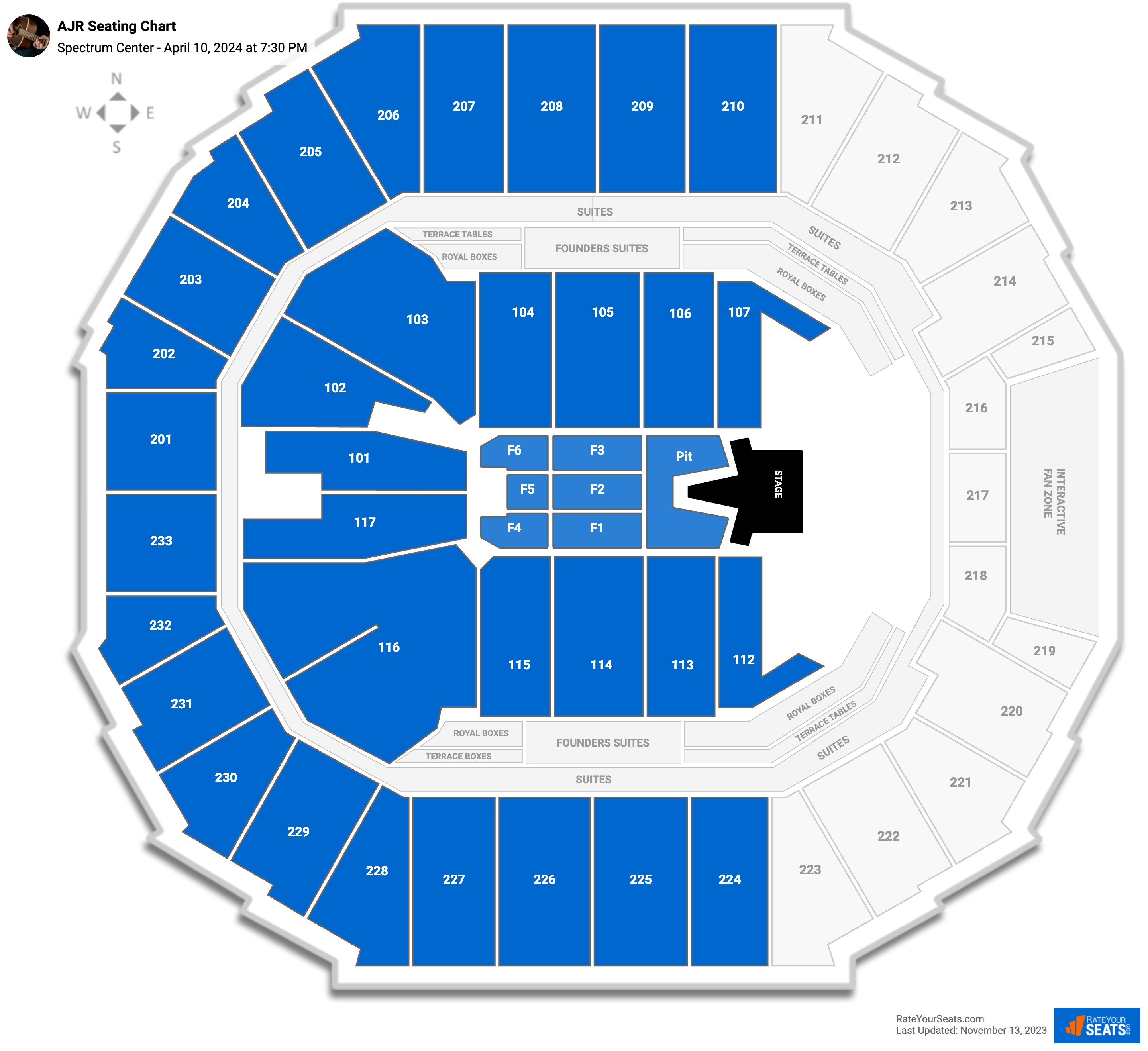 AJR seating chart Spectrum Center