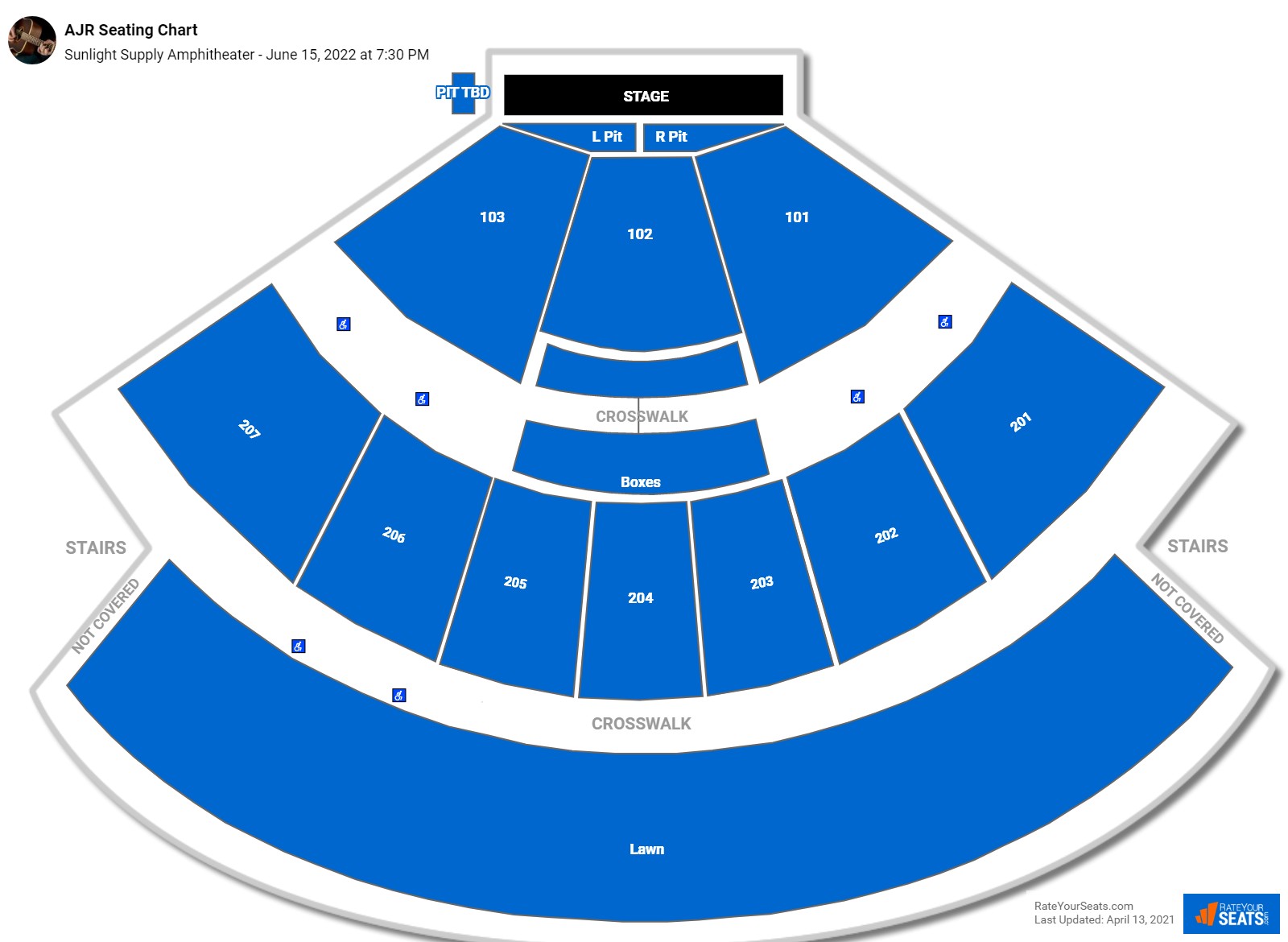AJR seating chart Sunlight Supply Amphitheater