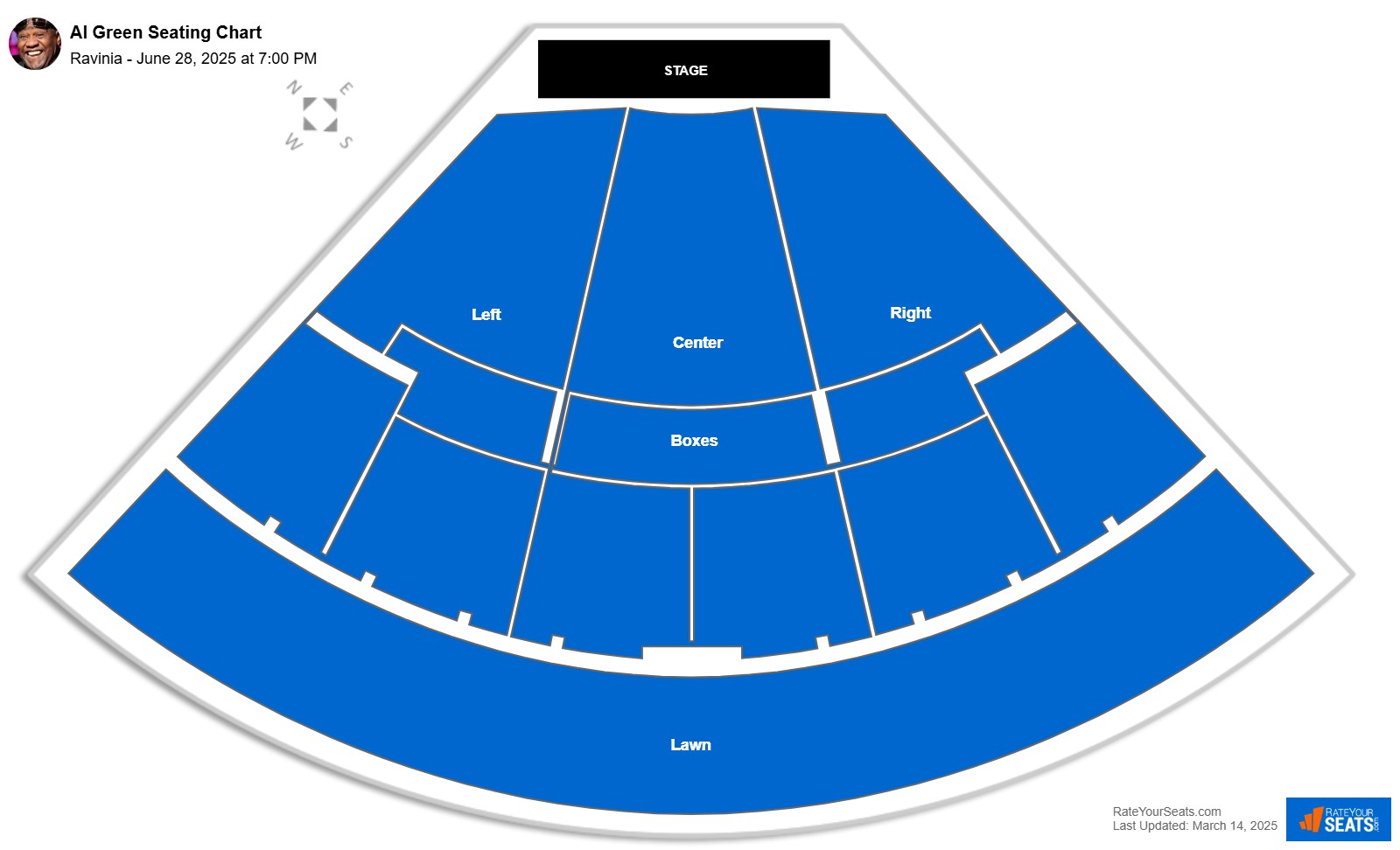 Al Green seating chart Ravinia