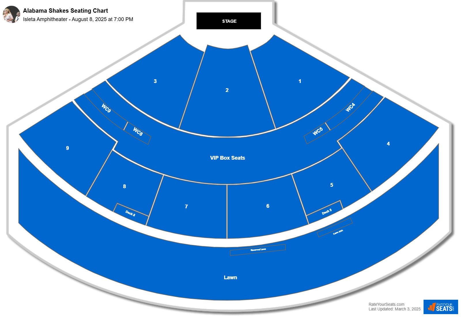 Alabama Shakes seating chart Isleta Amphitheater