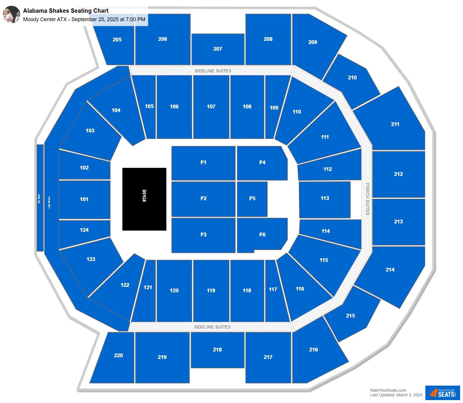 Alabama Shakes seating chart Moody Center ATX