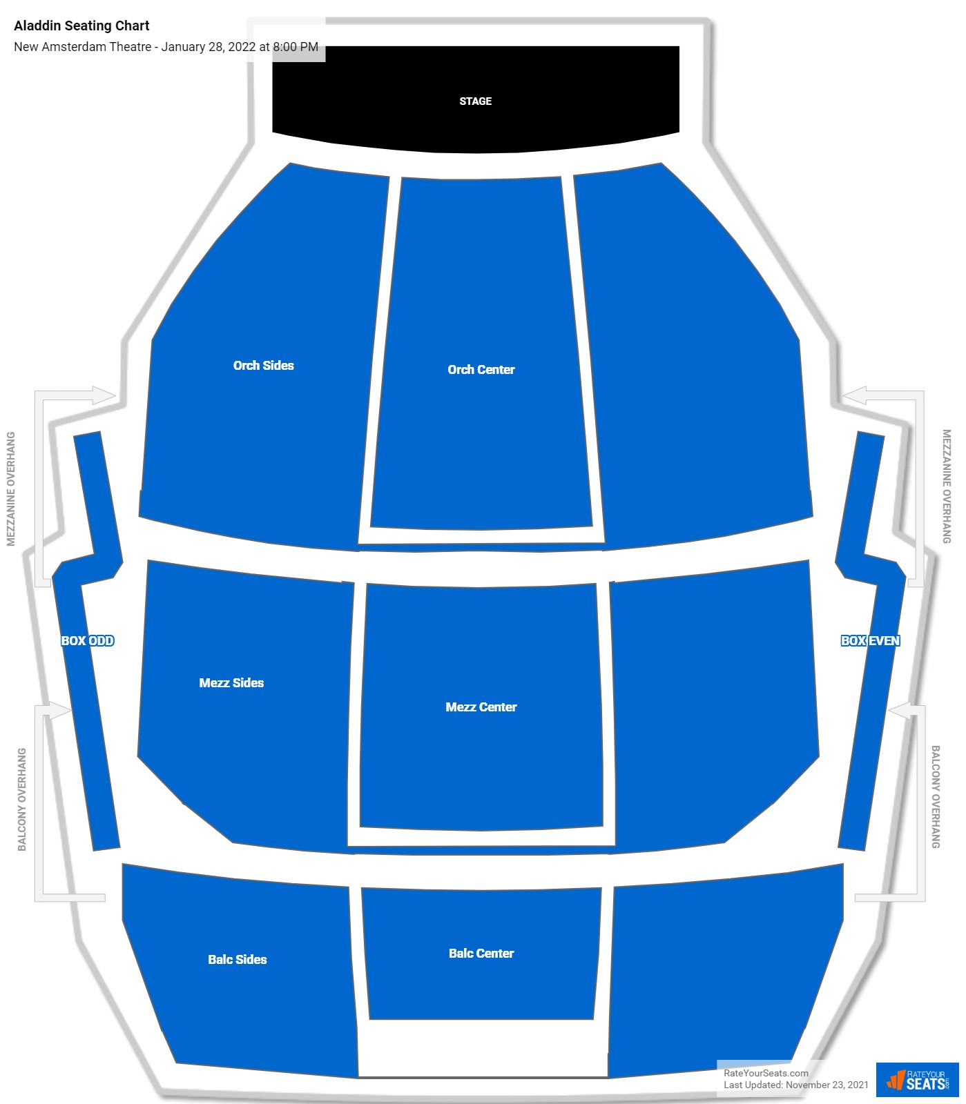 Aladdin seating chart New Amsterdam Theatre