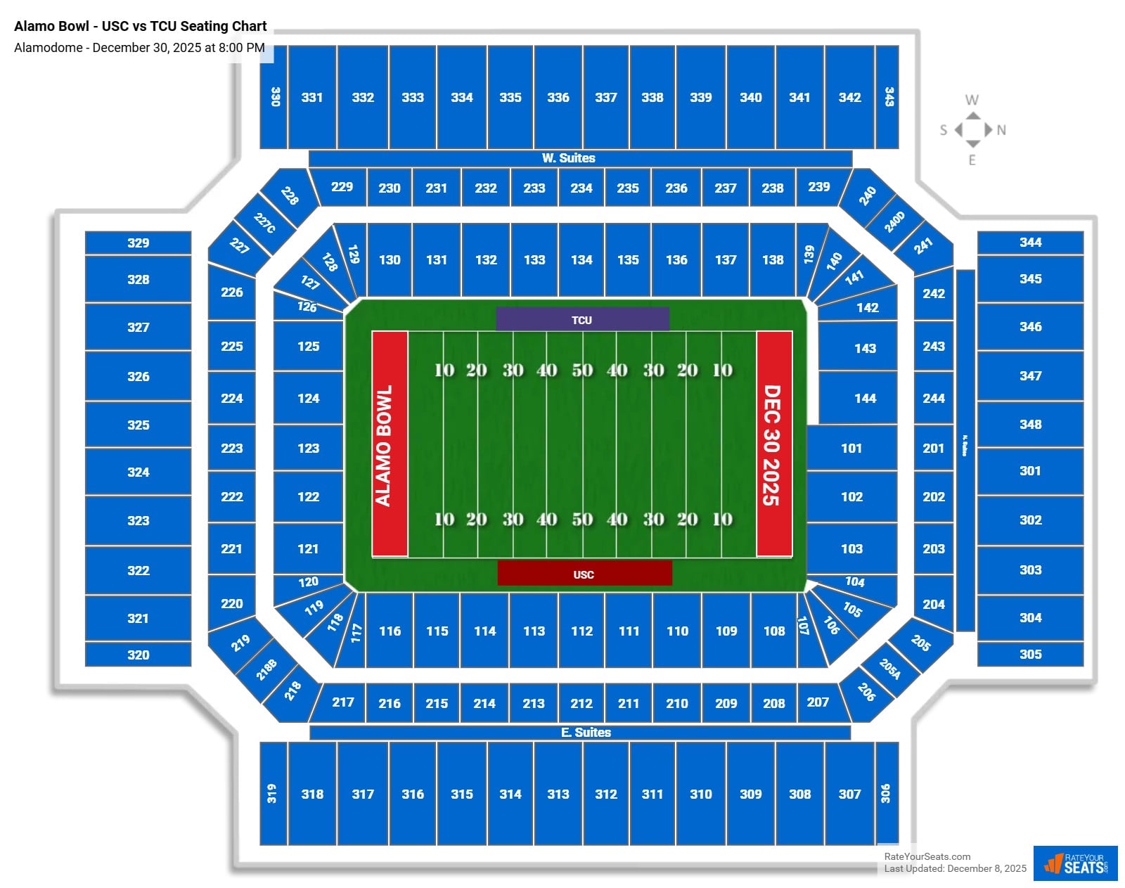 Alamo Bowl - USC vs TCU seating chart Alamodome