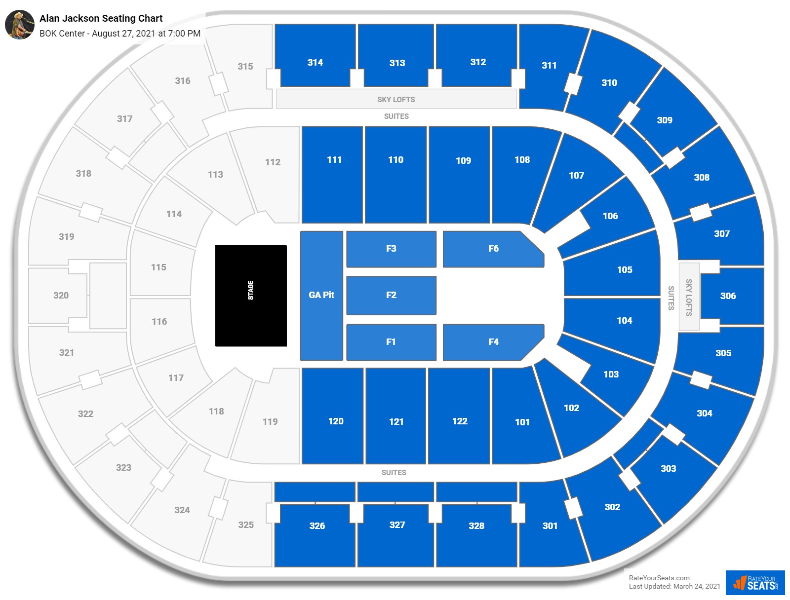Alan Jackson seating chart BOK Center