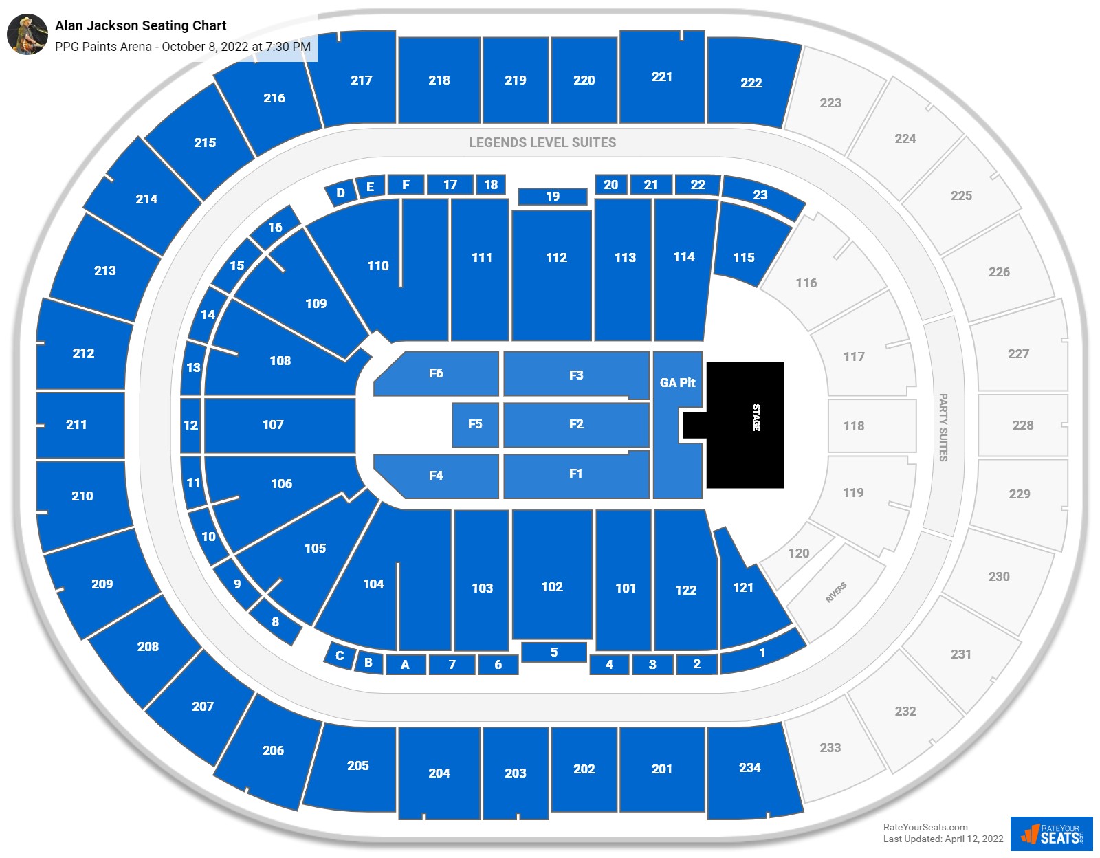 Alan Jackson seating chart PPG Paints Arena