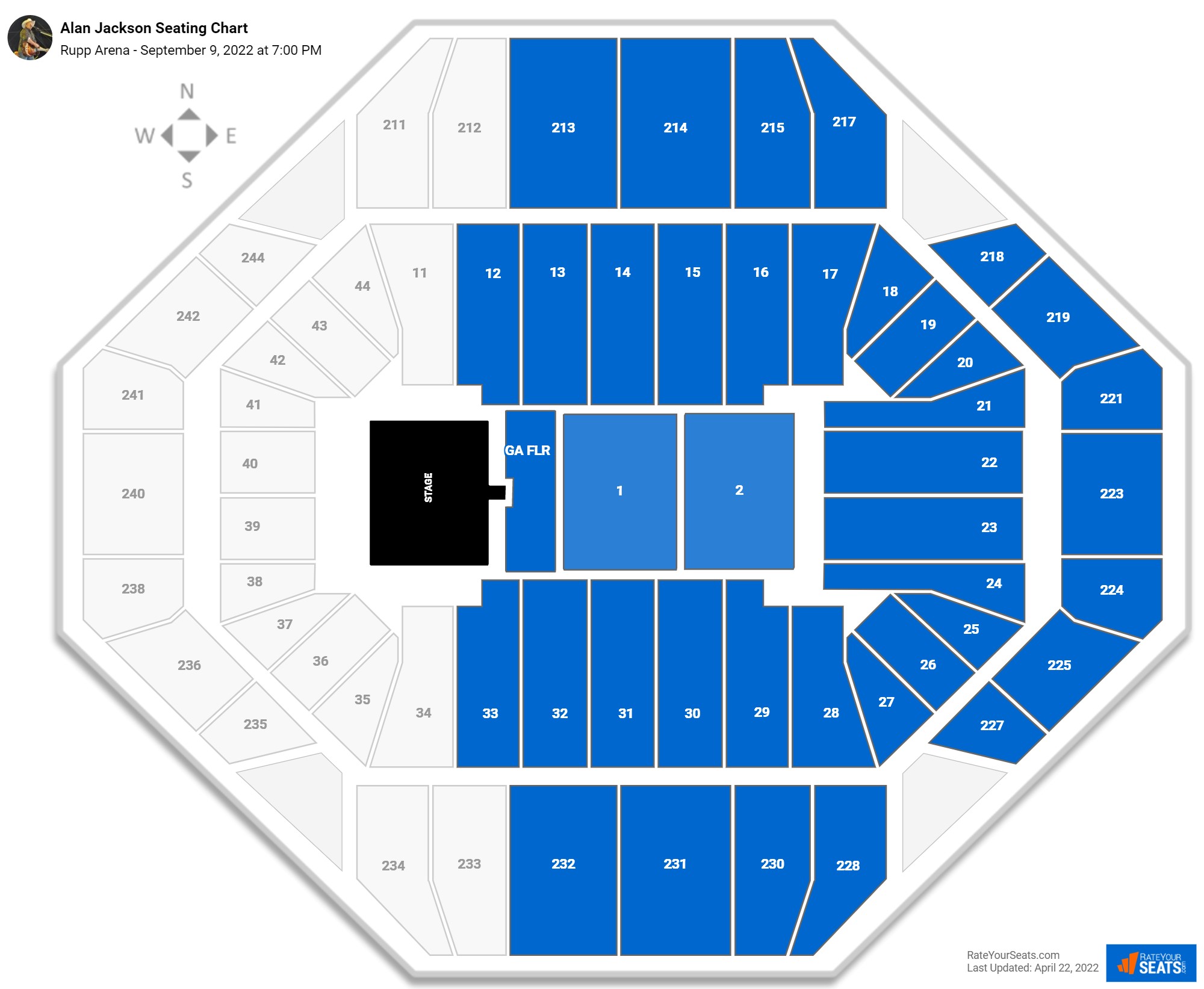 Alan Jackson seating chart Rupp Arena