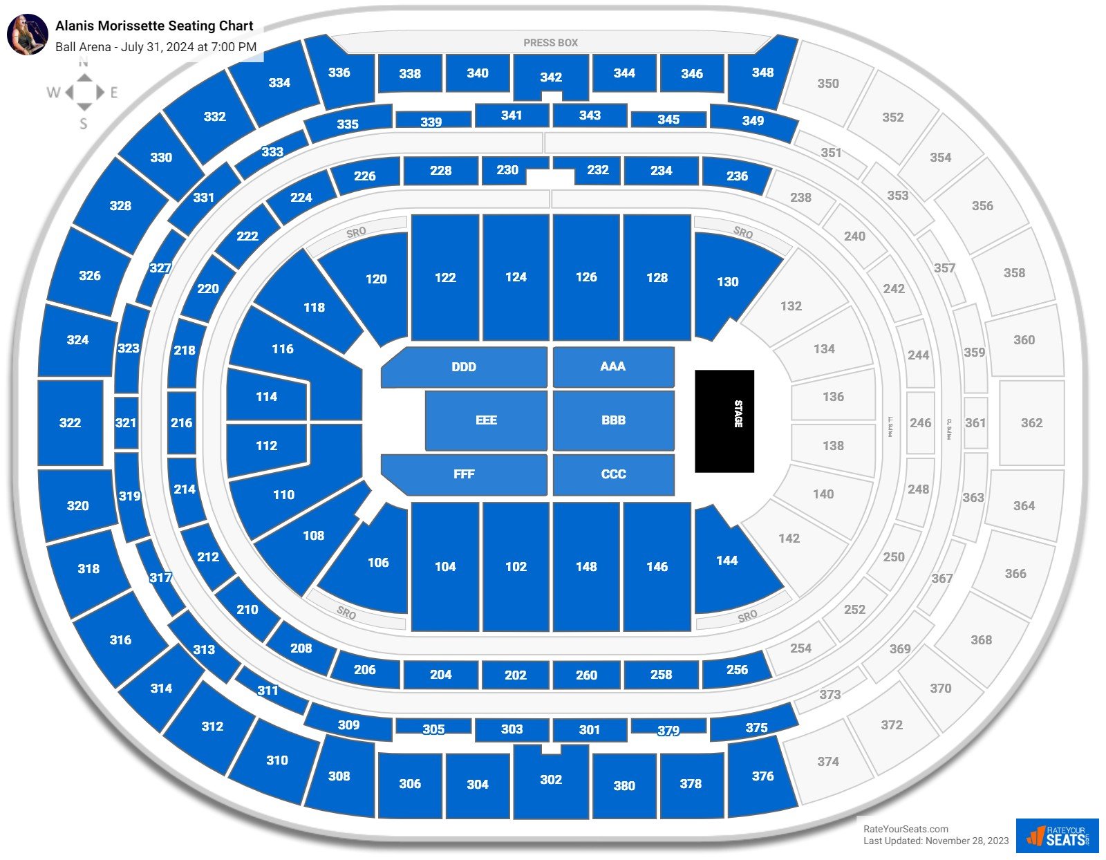 Ball Arena Concert Seating Chart