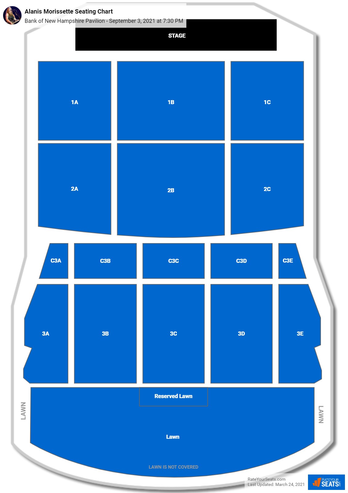 Alanis Morissette seating chart Bank of New Hampshire Pavilion