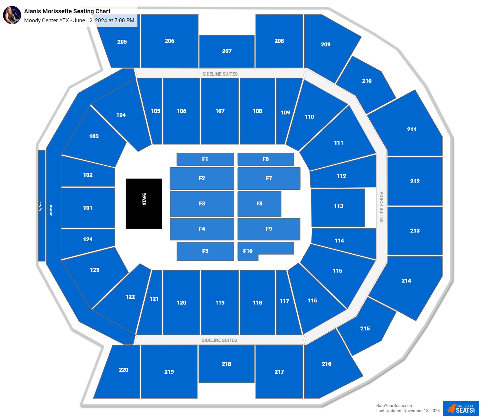 Alanis Morissette seating chart Moody Center ATX