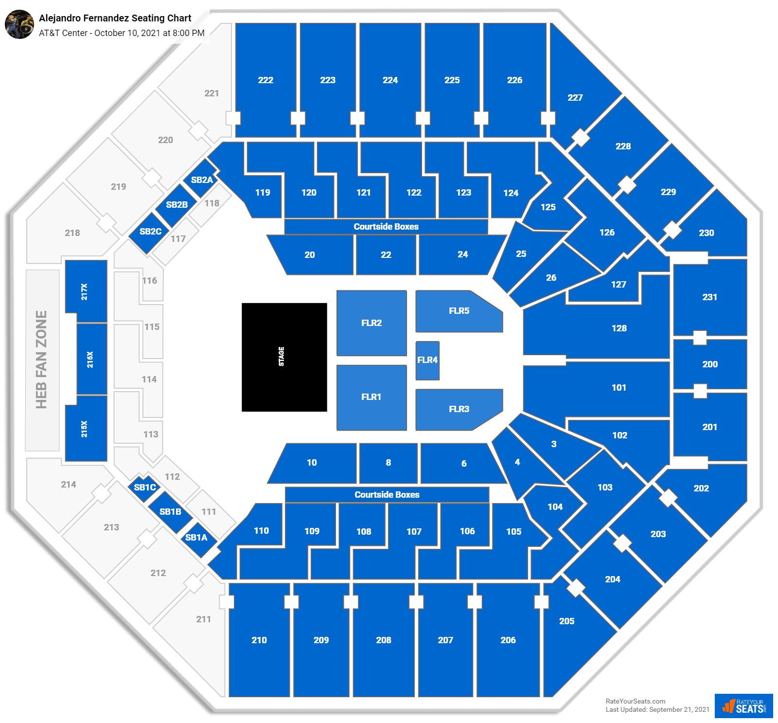 Alejandro Fernandez seating chart AT&T Center